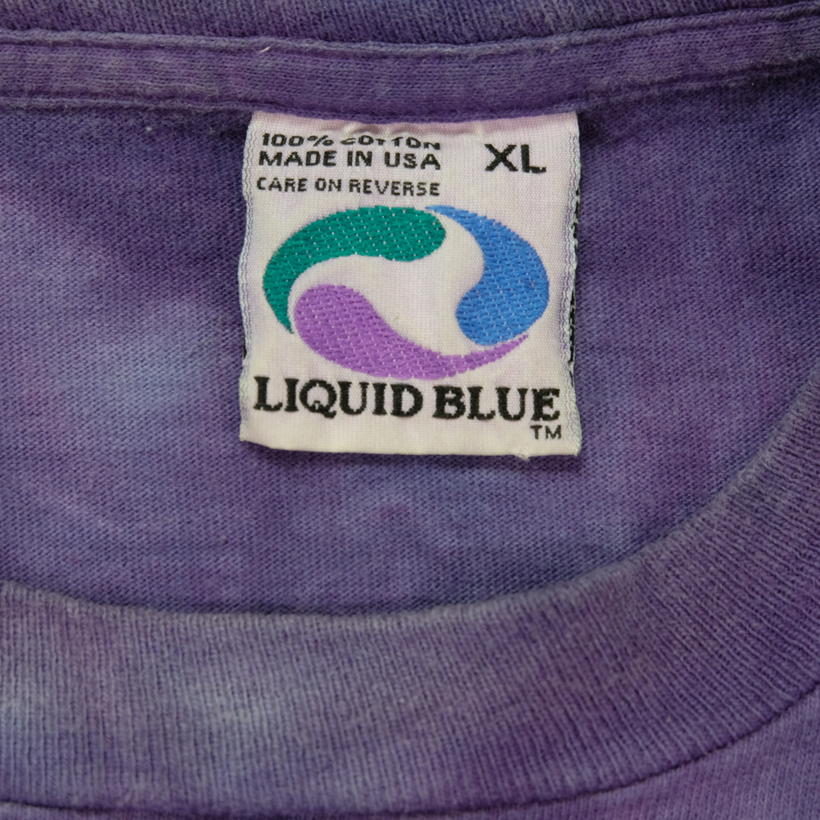 Vintage LIQUID BLUE Grateful Dead Xing Keep On Truckin' Skeletons Tie Dyed 1998 T Shirt 90s Purple XL - Image 4