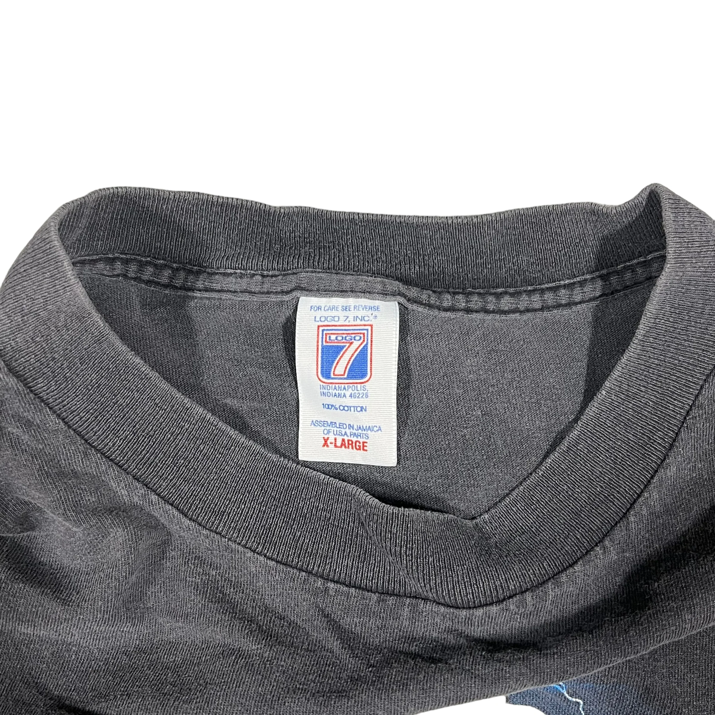 Vintage LOGO 7 Utah Jazz NBA Logo T Shirt 90s Black XL - Image 2
