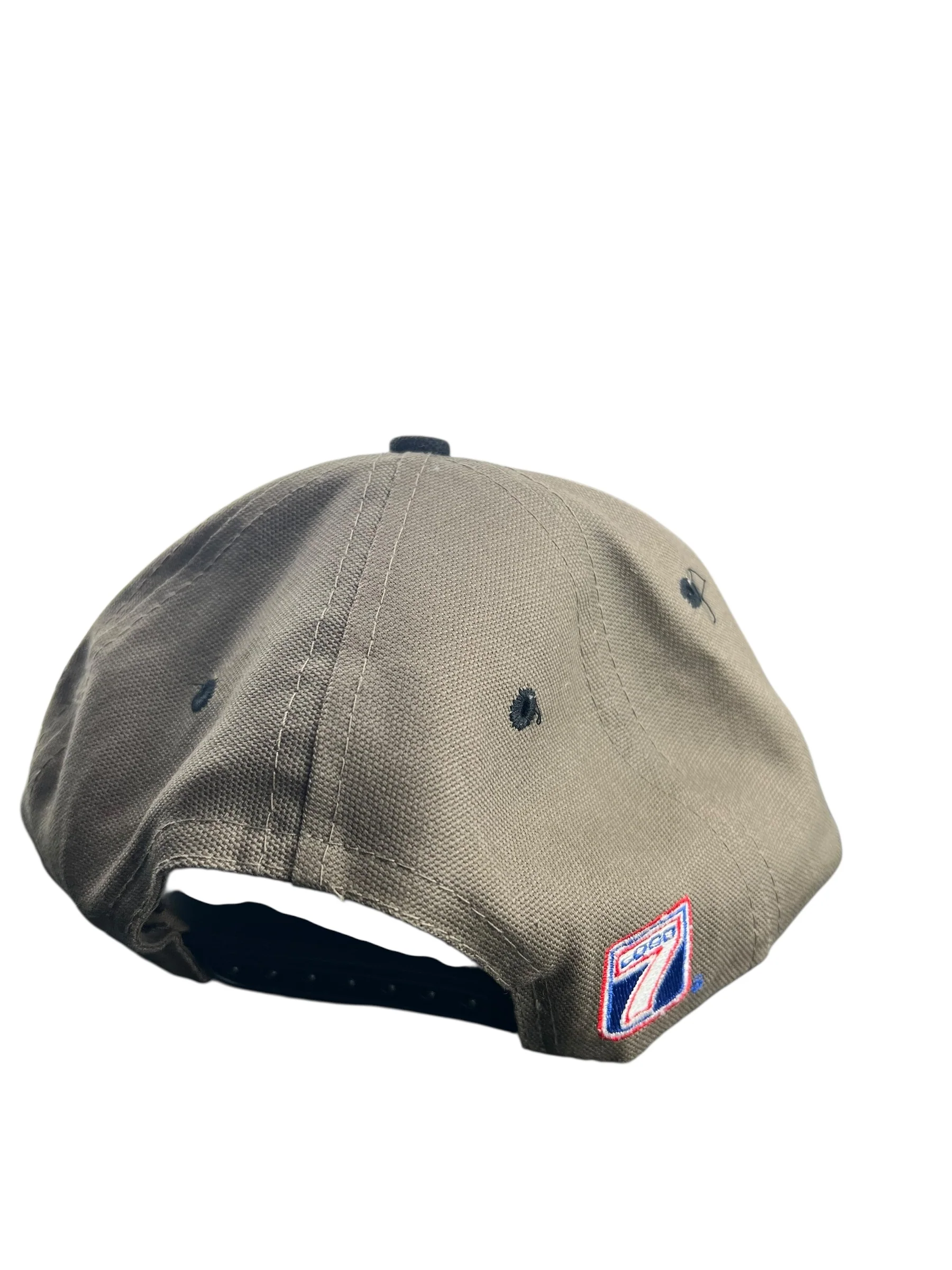 Vintage LOGO 7 Vancouver Grizzlies Snapback Hat 90s Beige Black - Image 3