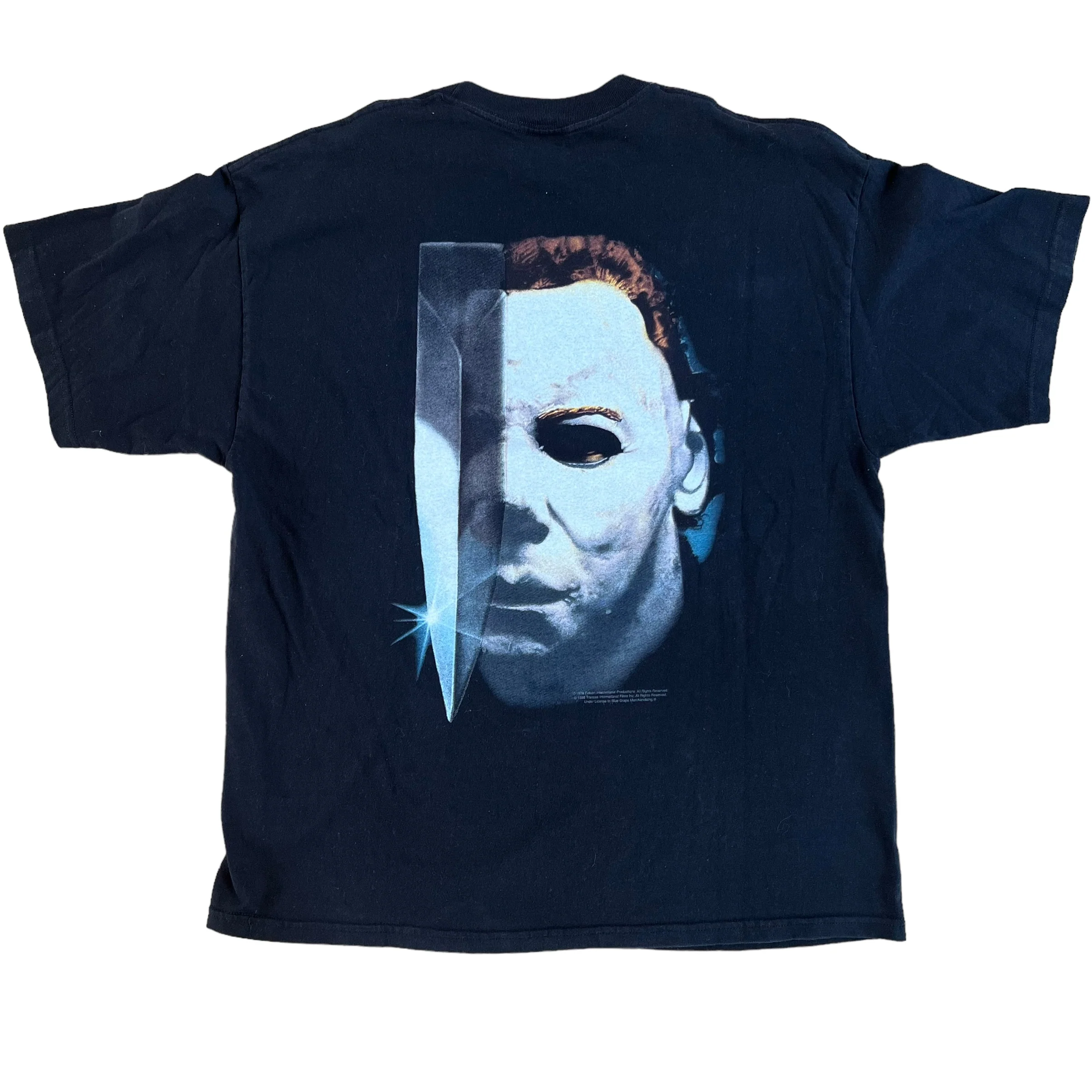 Vintage M&O KNITS Halloween The Night He Came Home! Jason Movie T Shirt 90s XL