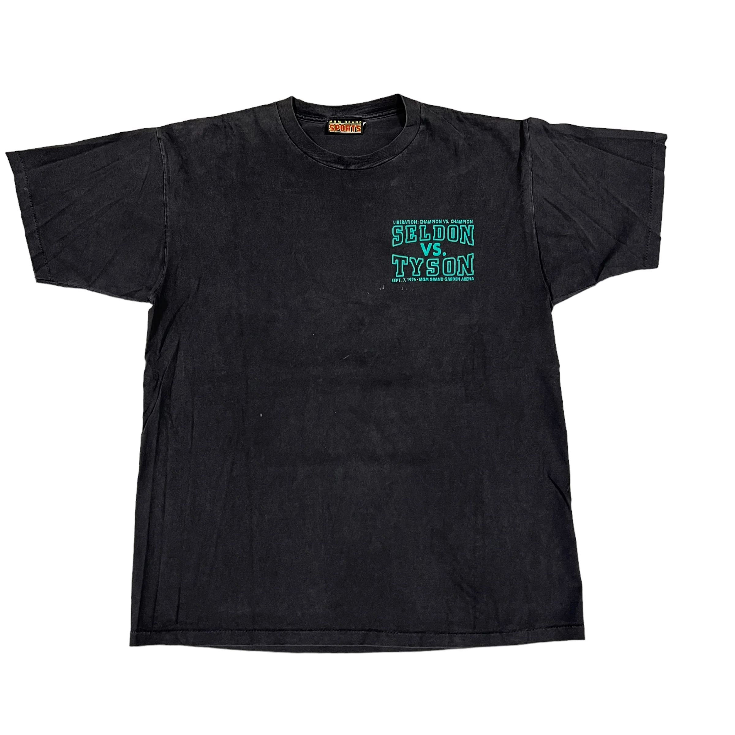 Vintage MGM GRAND SPORTS Mike Tyson Vs Bruce Seldon Fight 1996 T Shirt 90s Tupac Boxing Match Rap Black XL - Image 3