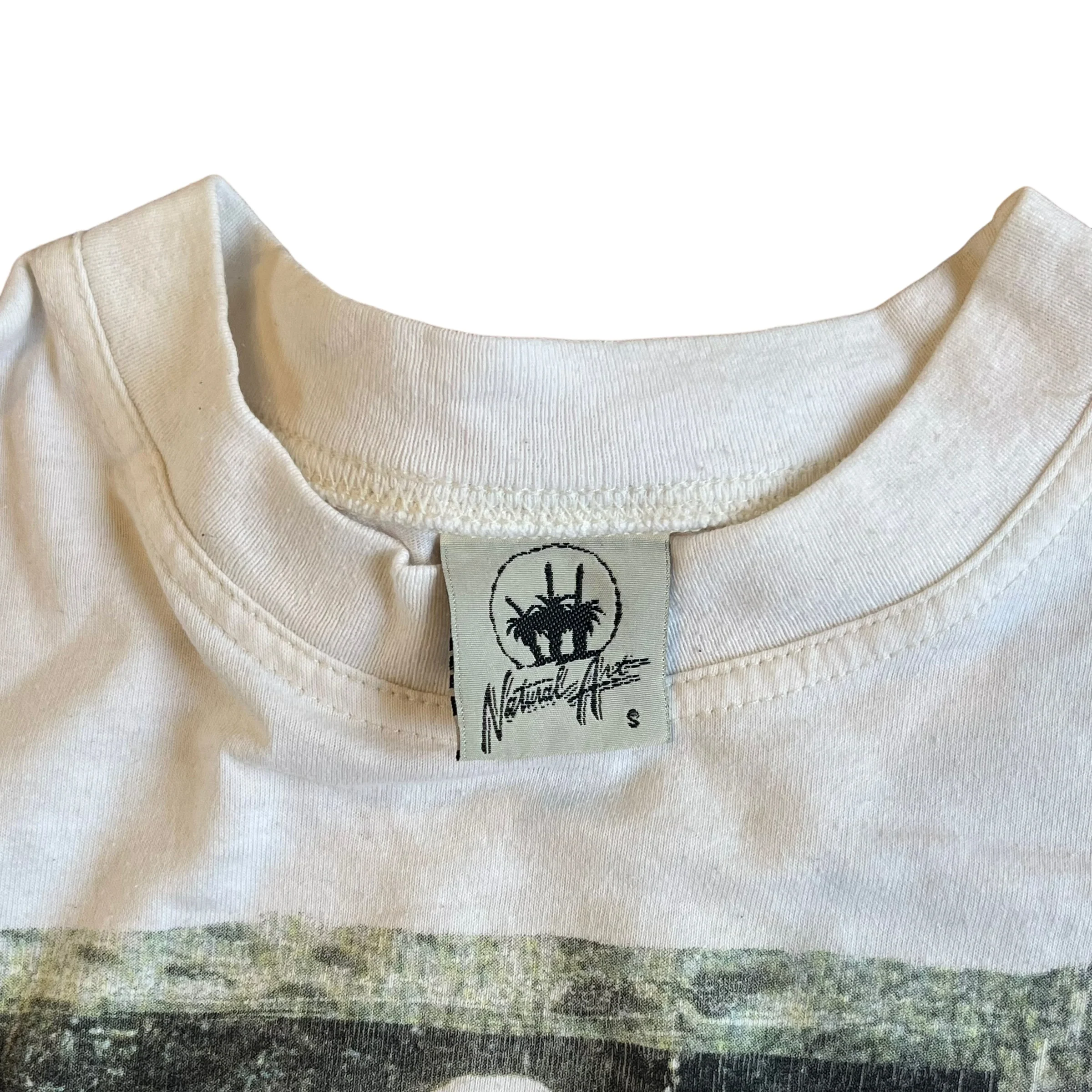 Vintage NATURAL ART The Crocodile Hunter Australia Zoo Photo T Shirt 90s White S - Image 2