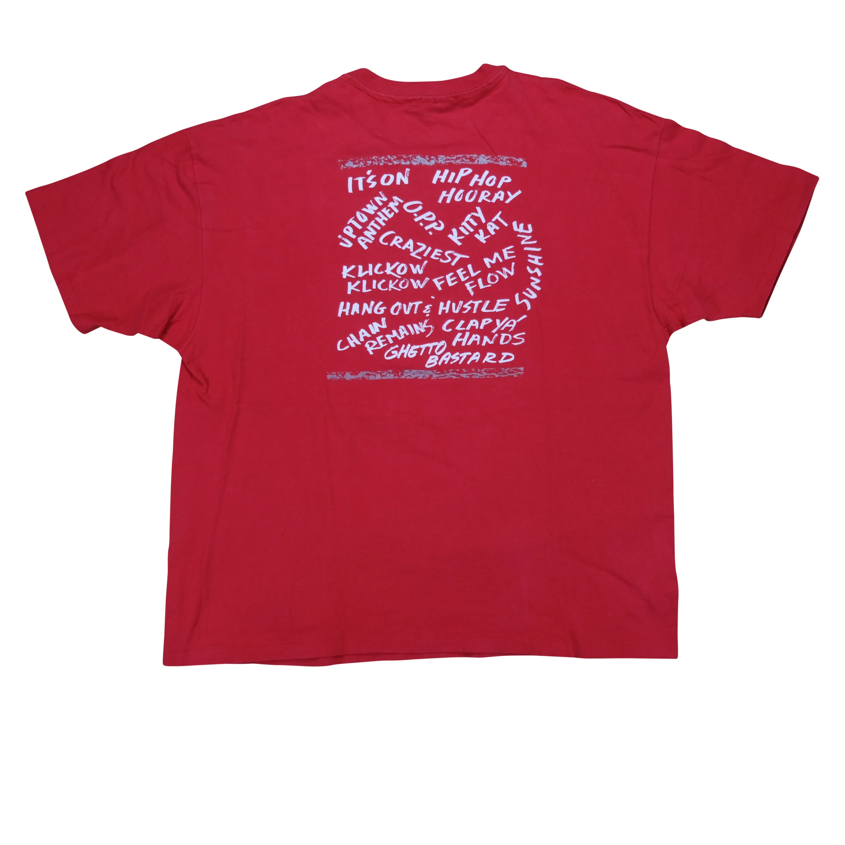 Vintage Naughty by Nature Live & Die For Hip Hop T Shirt 2000s Red 2XL - Image 2