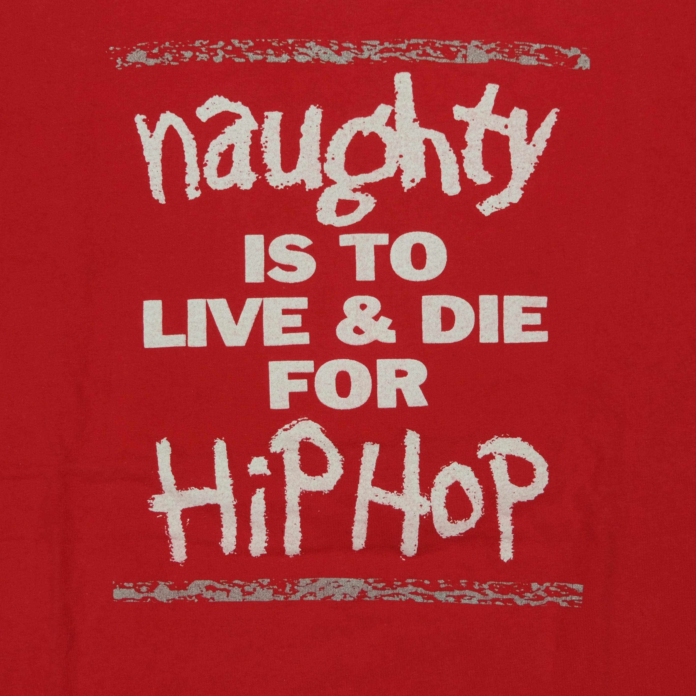 Vintage Naughty by Nature Live & Die For Hip Hop T Shirt 2000s Red 2XL - Image 3