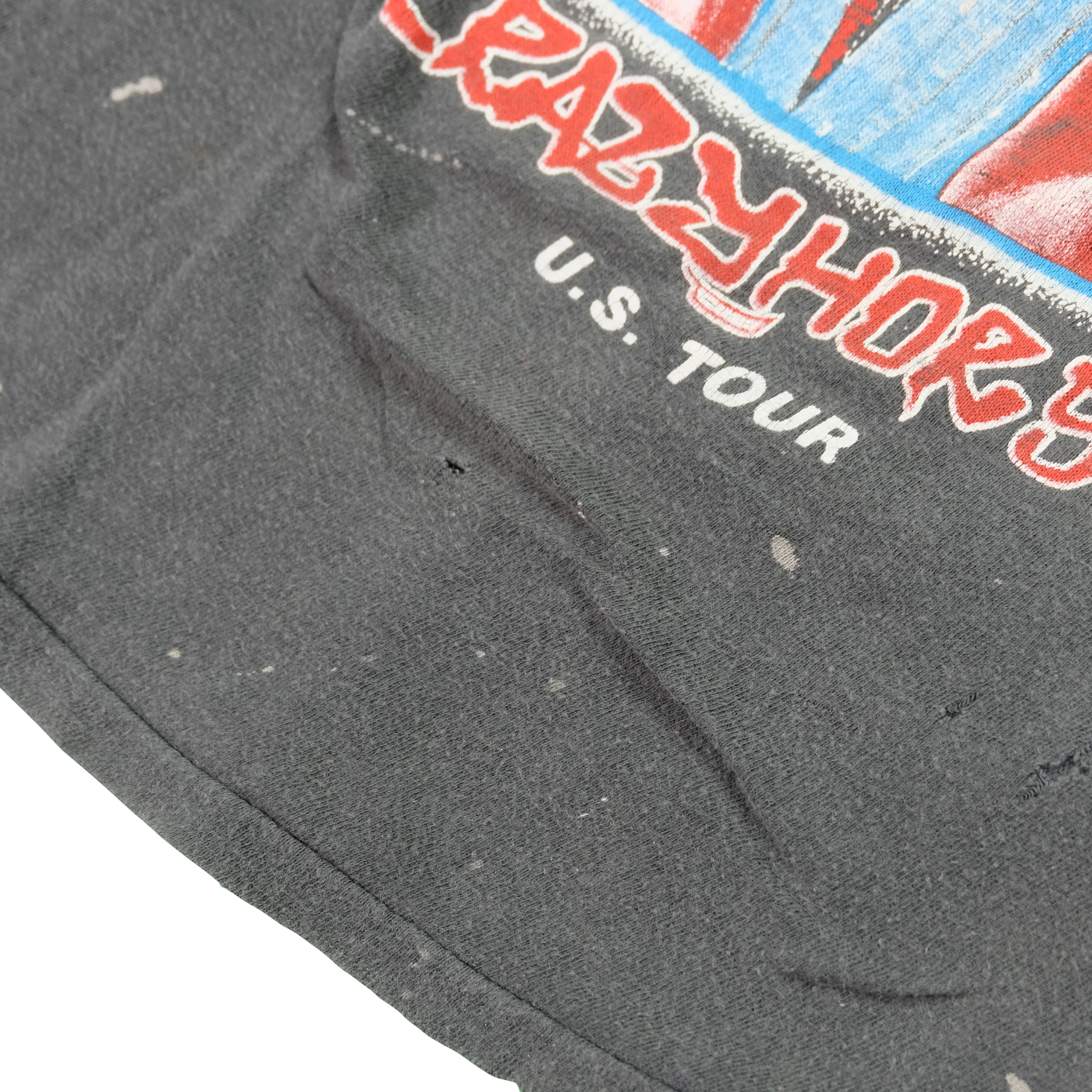 Vintage Neil Young Crazy Horse Band Tour T Shirt 80s Black - Image 5
