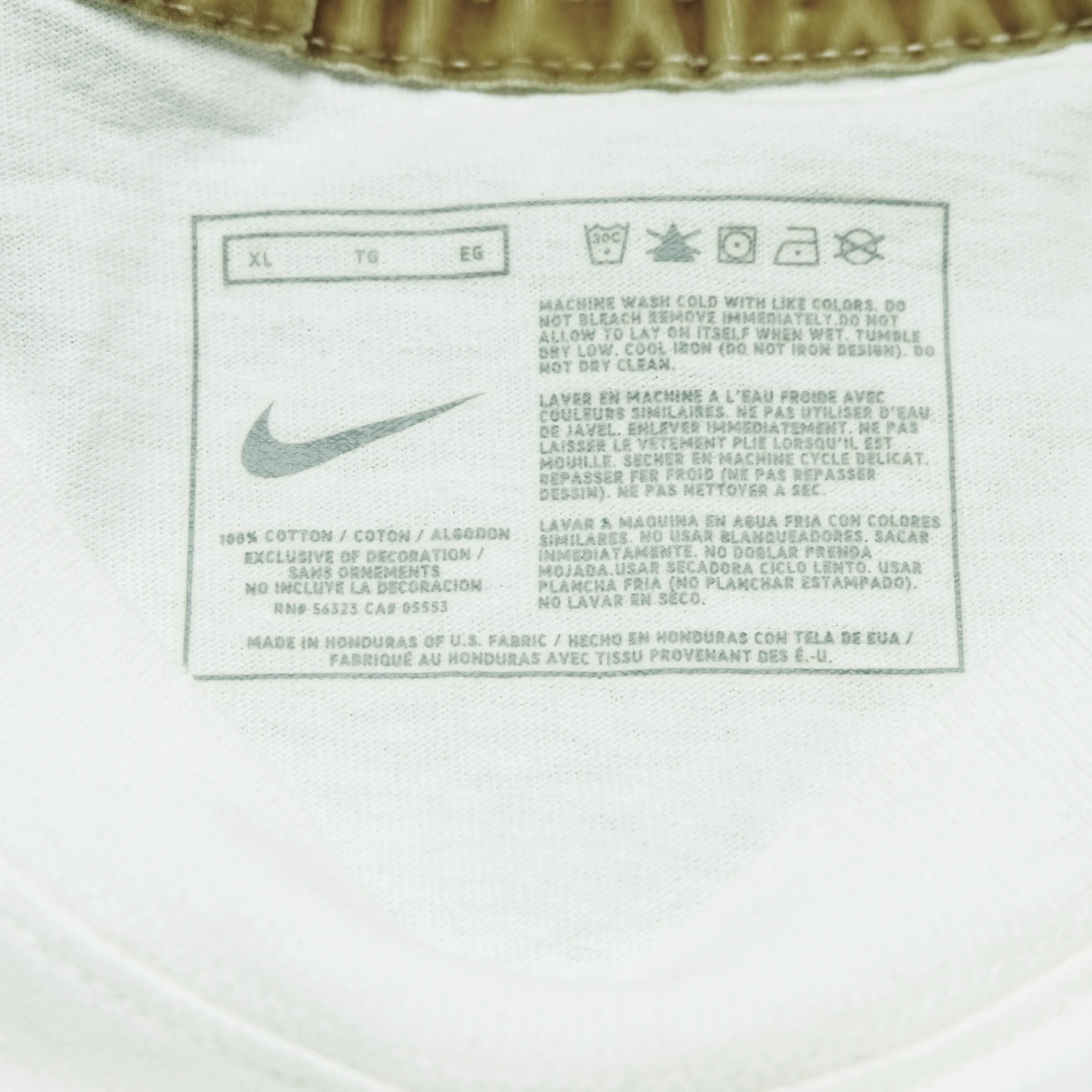 Vintage NIKE Air Charles Barkley vs Godzilla Spell Out Swoosh T Shirt 2000s White XL - Image 3