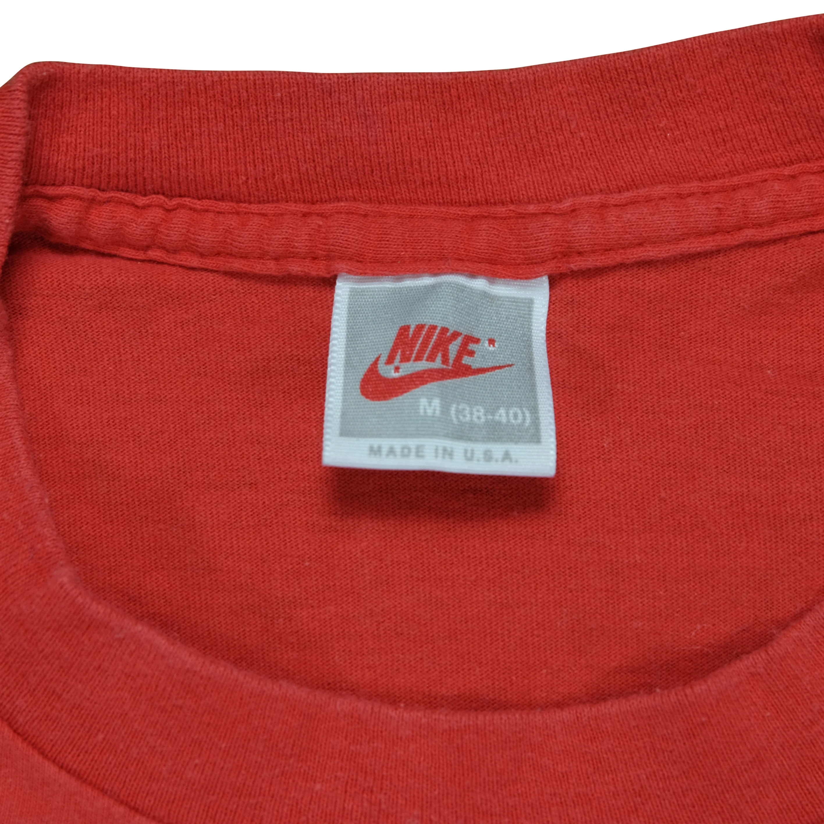 Vintage NIKE Capital Challenge Run Spell Out Swoosh T Shirt 80s 90s Red M - Image 4