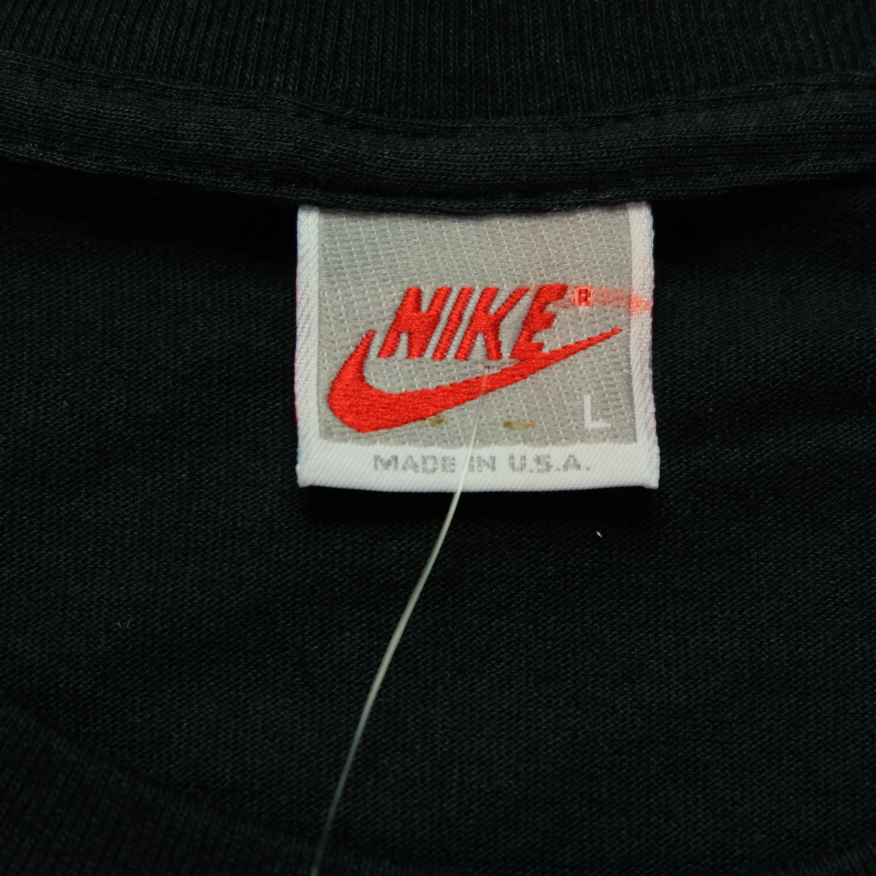 Vintage NIKE Force Basketball Spell Out T Shirt 80s 90s NWT Black L - Image 3