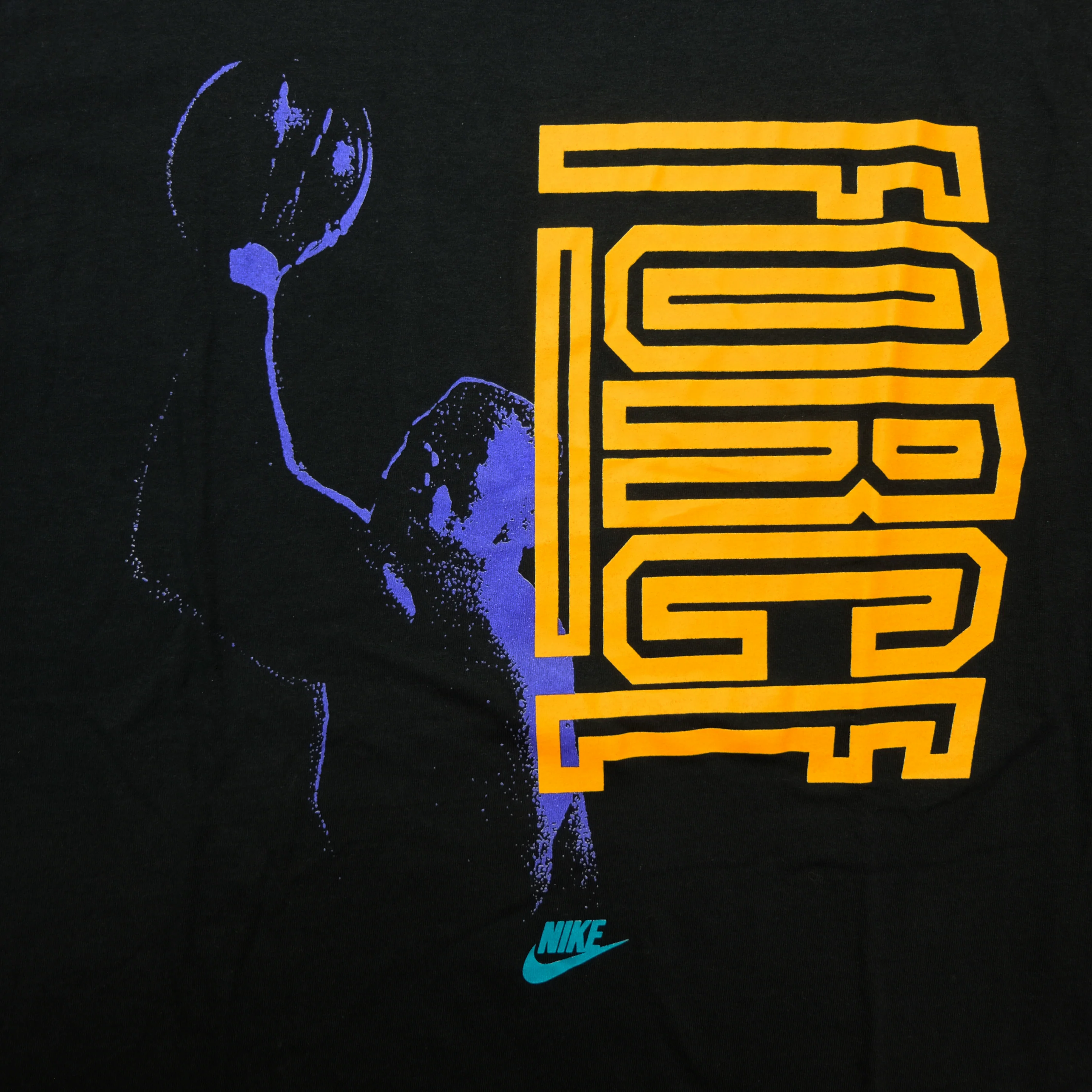 Vintage NIKE Force Basketball Spell Out T Shirt 80s 90s NWT Black L - Image 4