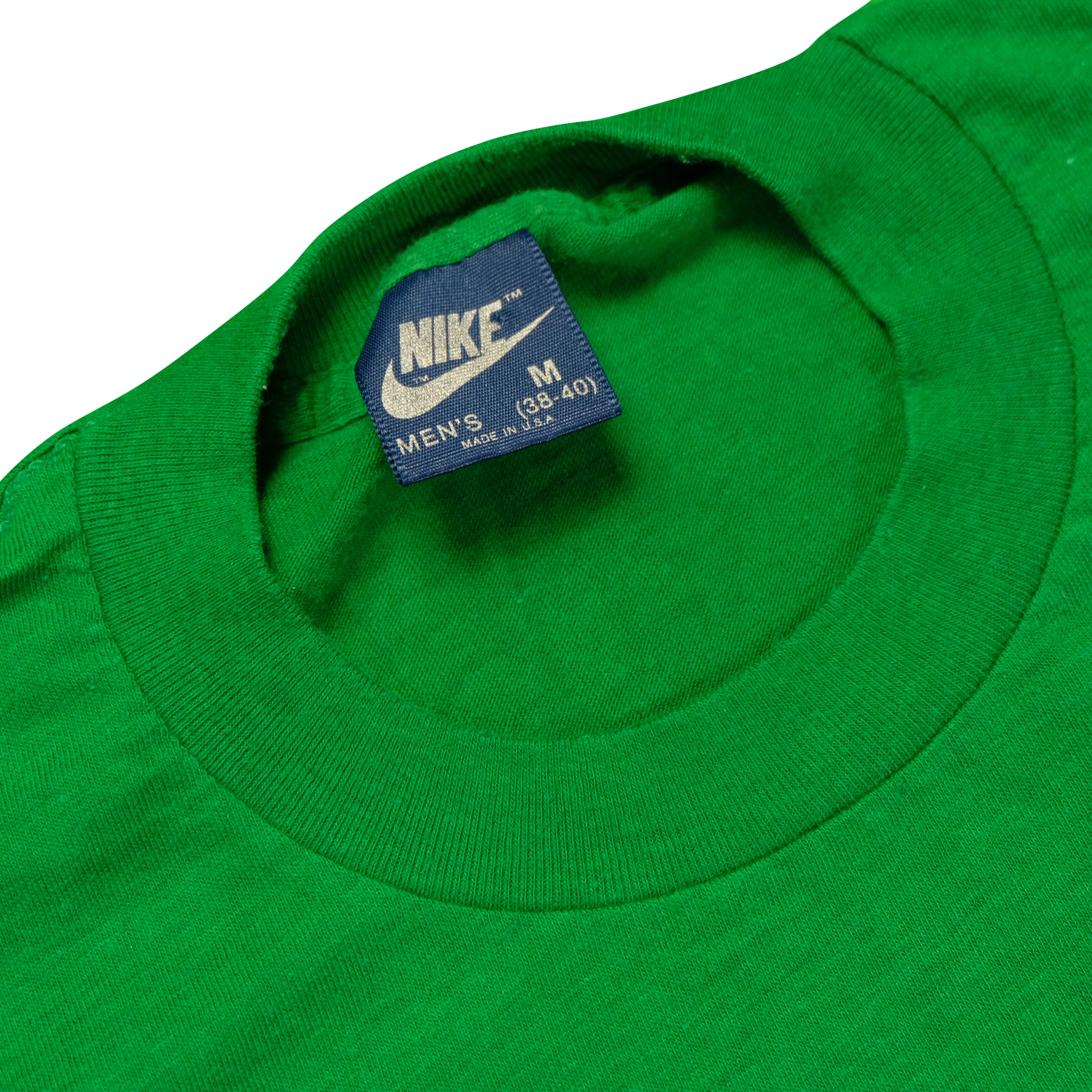 Vintage NIKE Great Columbia Crossing Memorial Hospital Spell Out Swoosh T Shirt 80s Green M - Image 5