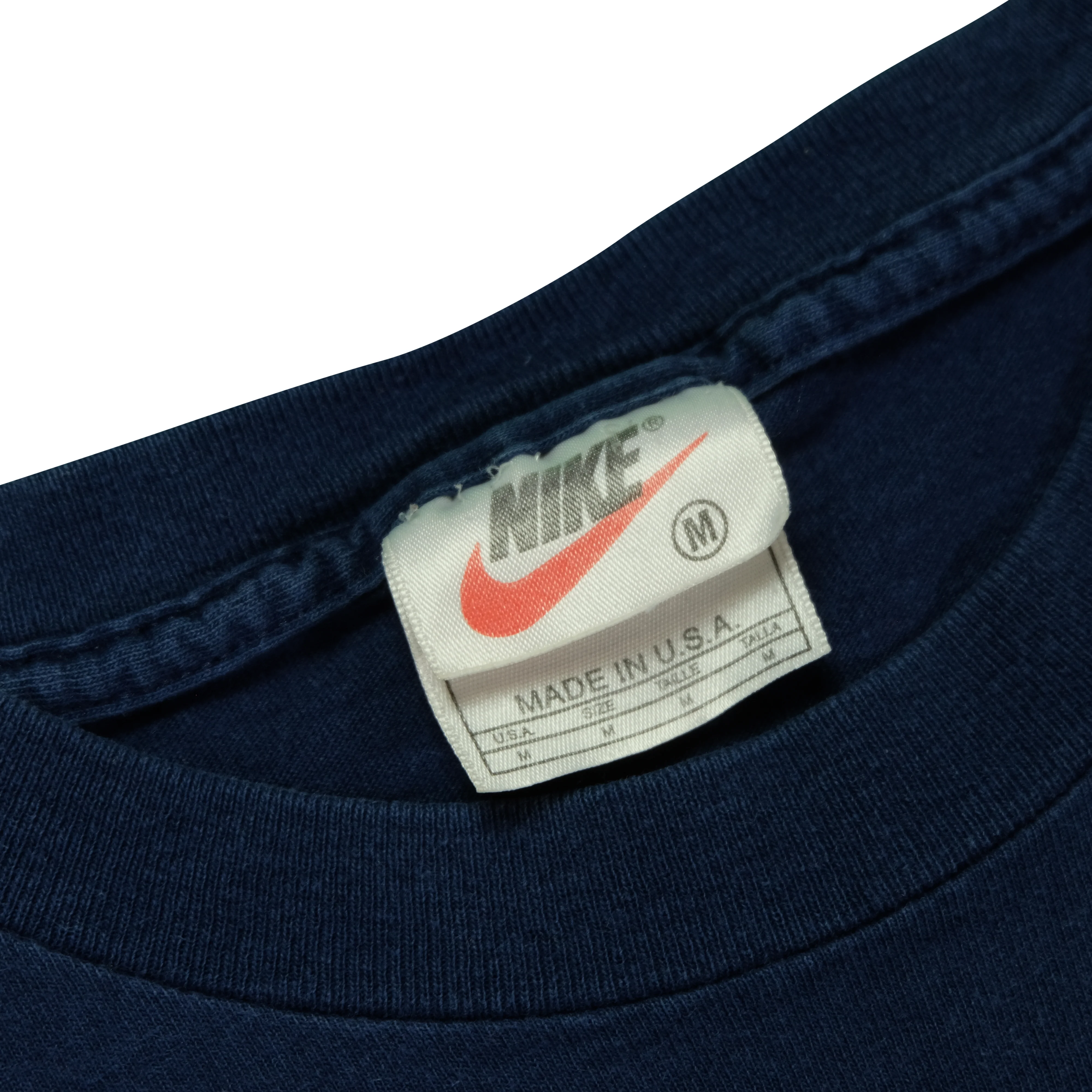 Vintage NIKE Just Do It Swoosh Running Silhouettes T Shirt 90s Navy Blue M - Image 4