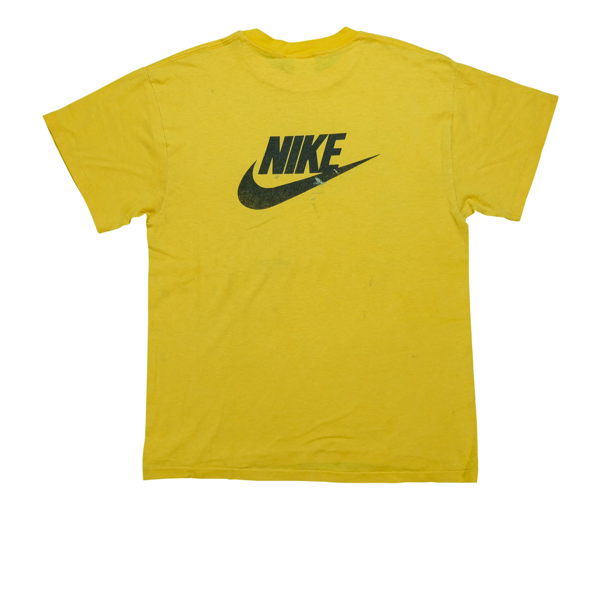 Vintage NIKE Mid America Classic Spell Out Swoosh Big Cat Graphic T Shirt 80s 90s Yellow XL - Image 2