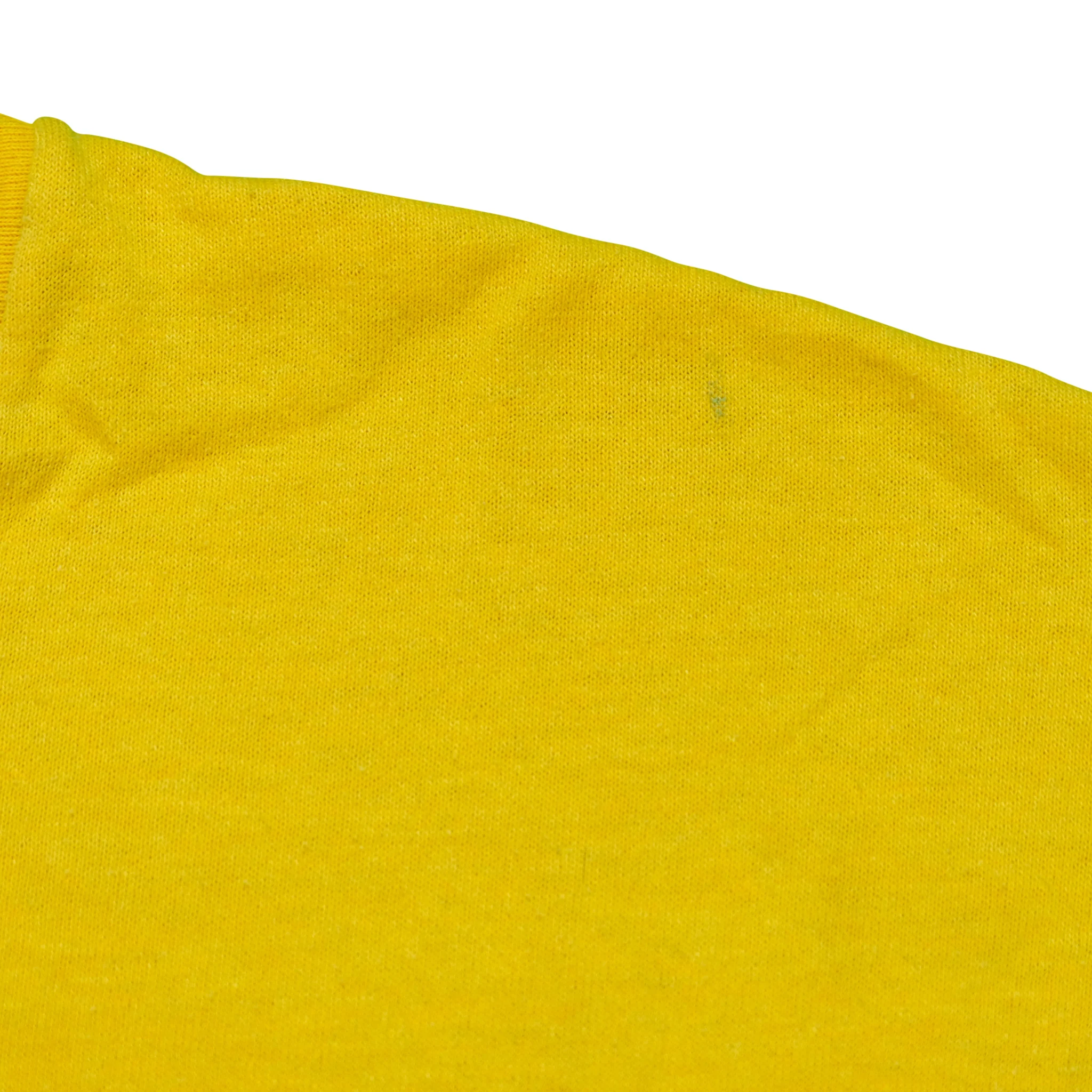Vintage NIKE Mid America Classic Spell Out Swoosh Big Cat Graphic T Shirt 80s 90s Yellow XL - Image 5