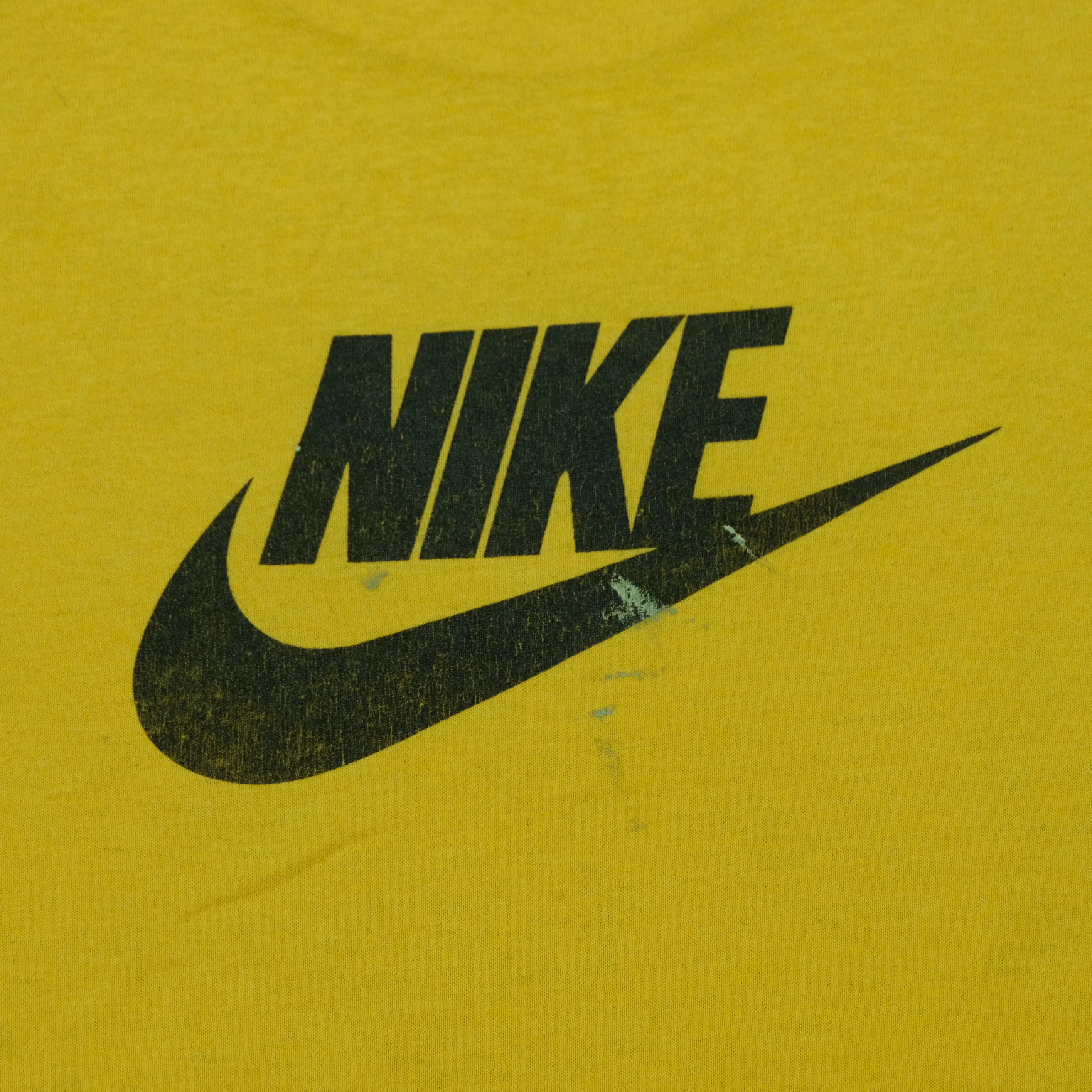 Vintage NIKE Mid America Classic Spell Out Swoosh Big Cat Graphic T Shirt 80s 90s Yellow XL - Image 8