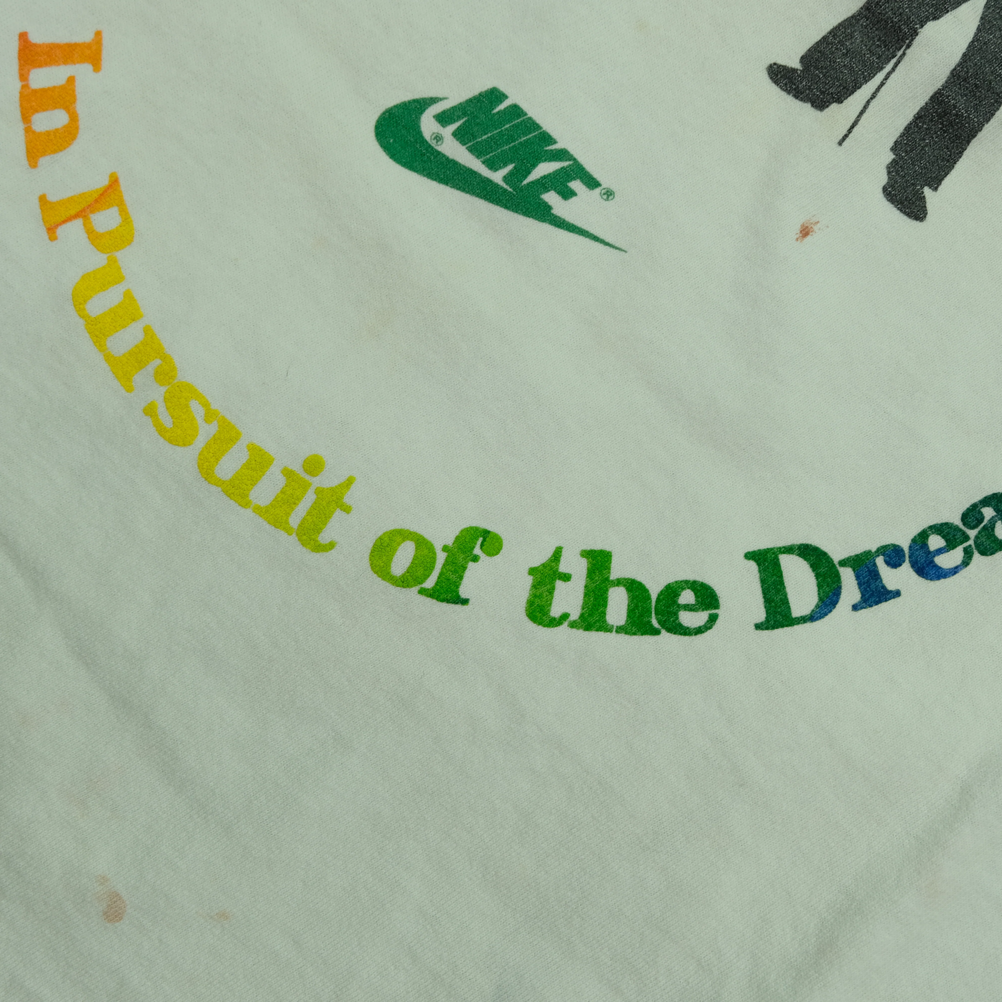 Vintage NIKE Quest for Freedom Choices In Pursuit Of The Dream Spell Out Swoosh T Shirt 80s 90s White M - Image 8