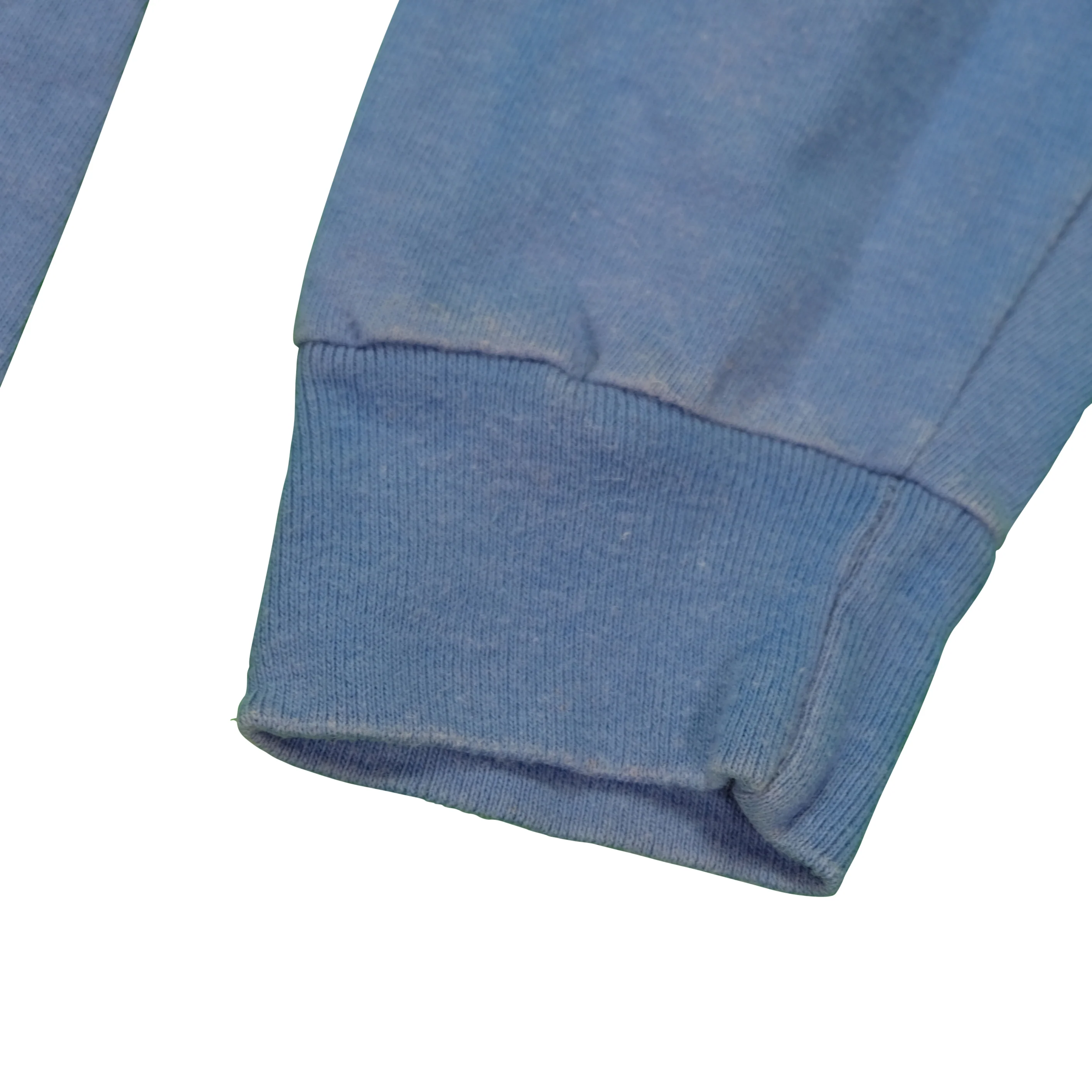 Vintage NIKE Spell Out Swoosh Long Sleeve T Shirt 80s Blue L - Image 7