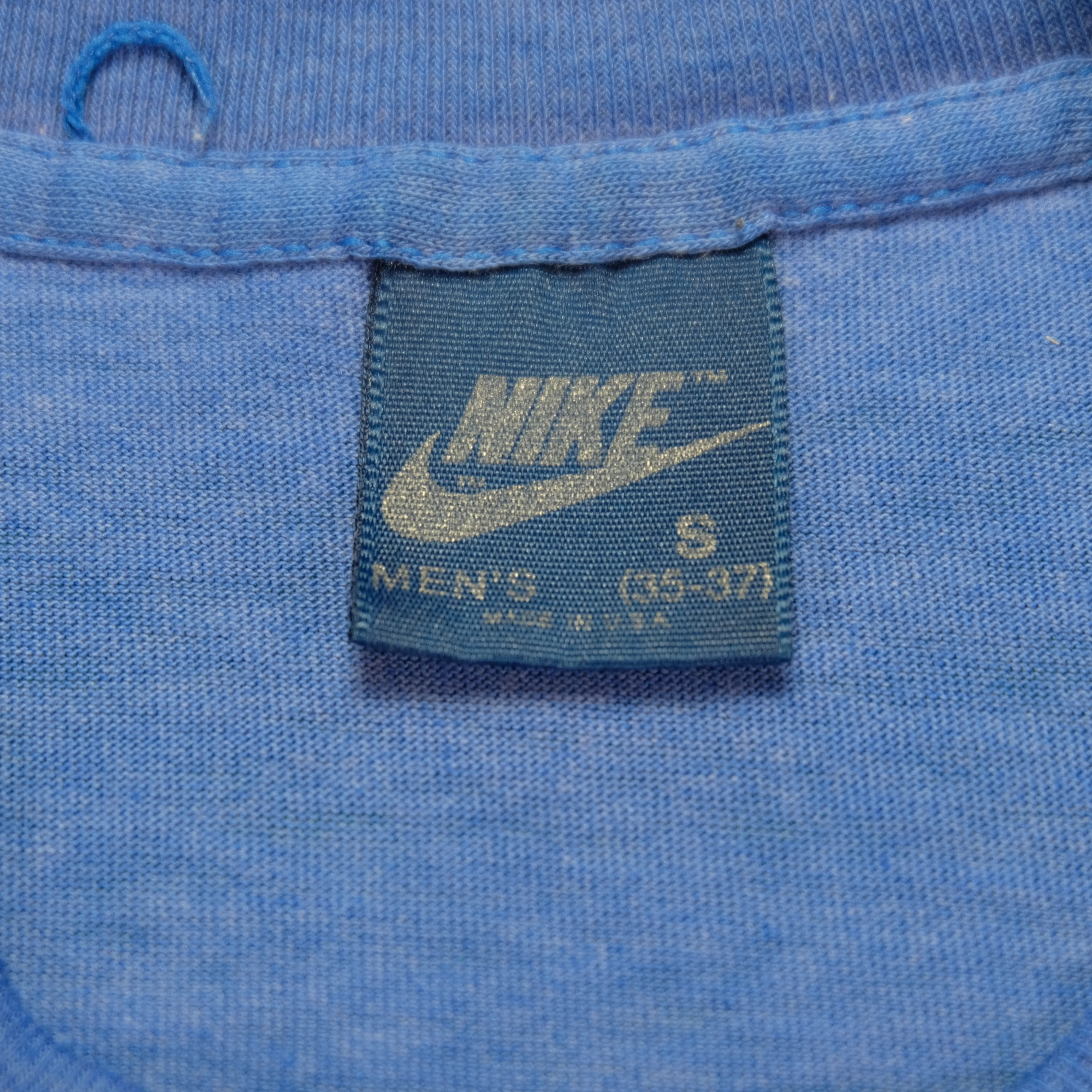 Vintage NIKE The Original Beaverton Oregon Spell Out Swoosh T Shirt 80s Blue S - Image 4