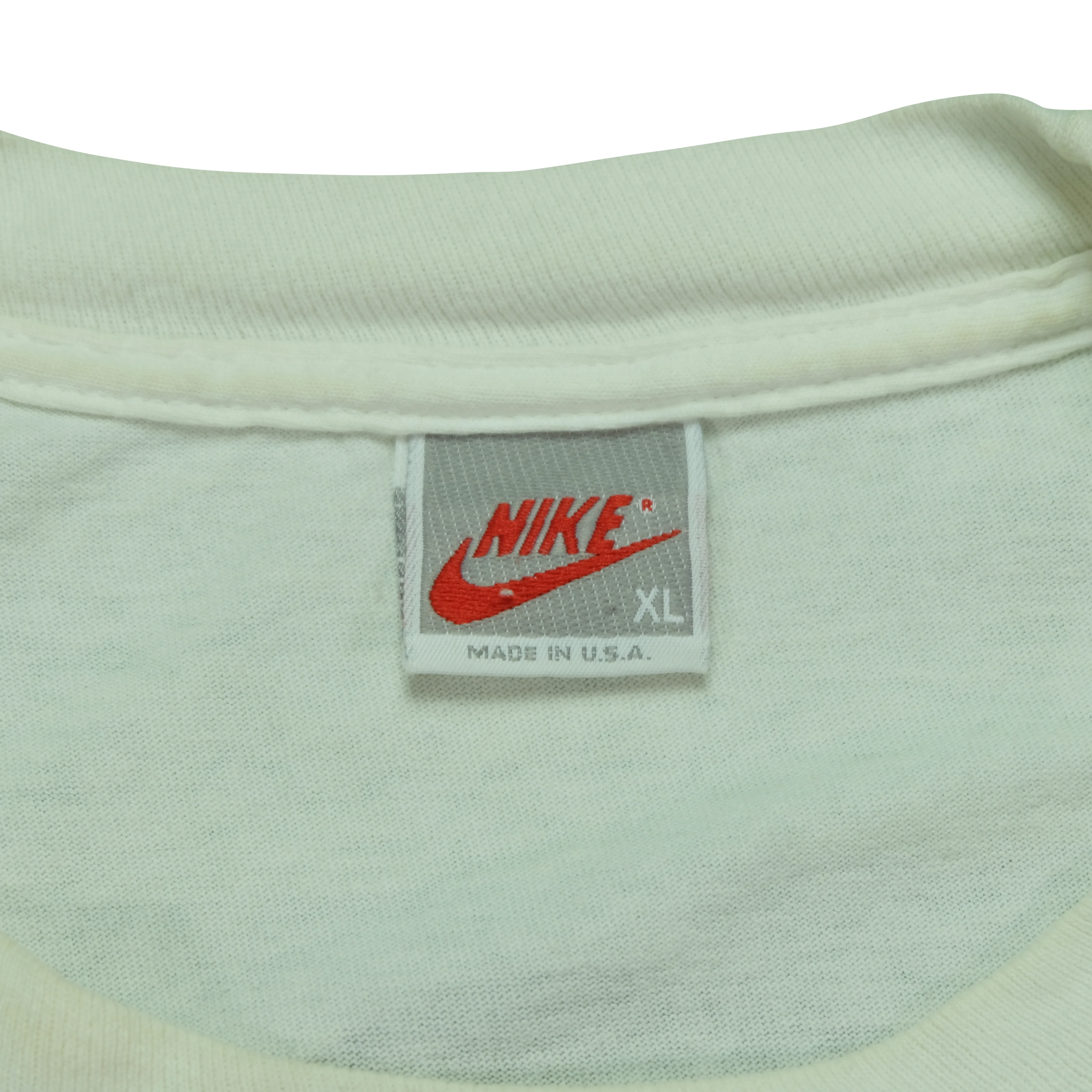Vintage NIKE USA Track & Field Quincy Watts Spell Out Swoosh T Shirt 80s 90s White XL - Image 4