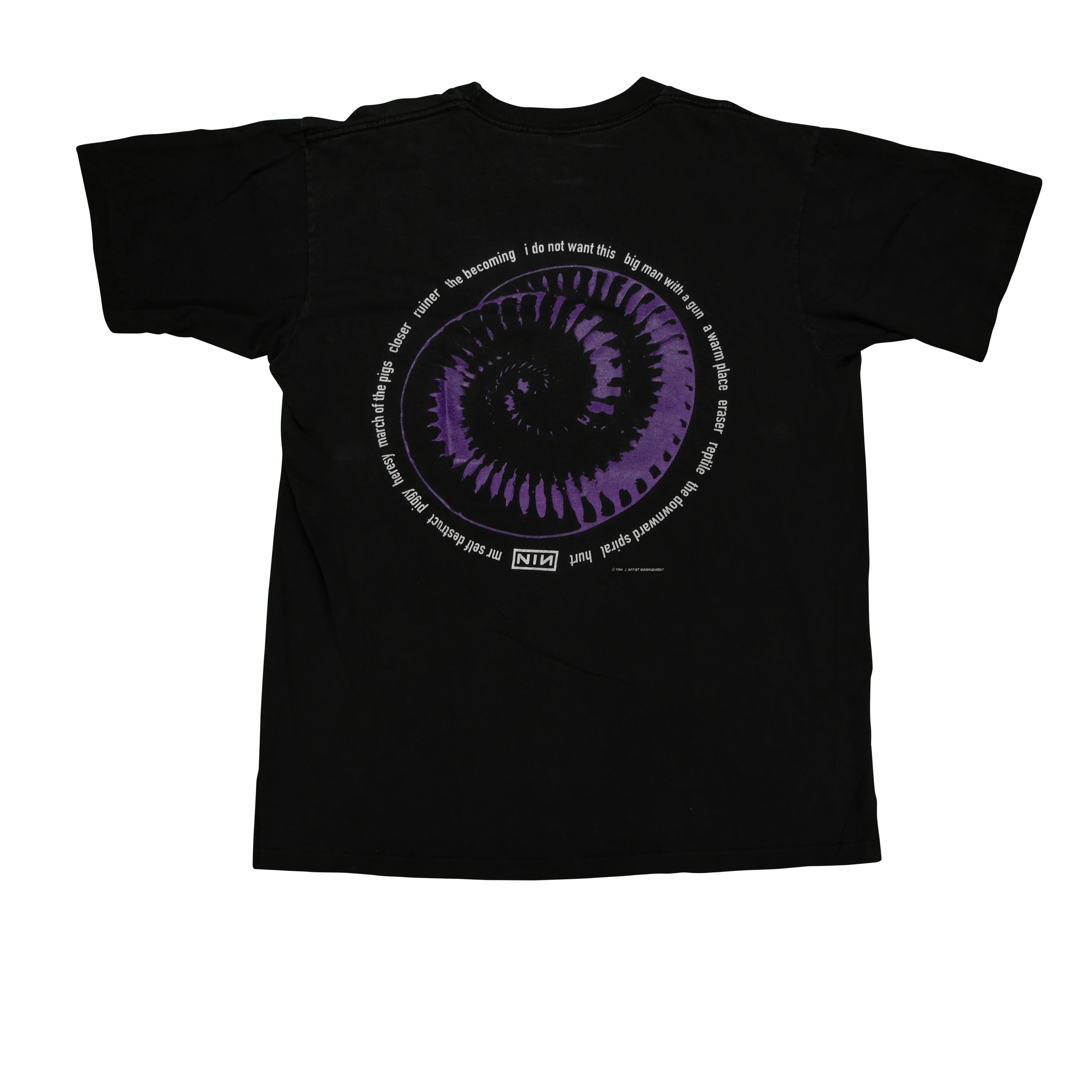 Vintage Nine Inch Nails NIN The Downward Spiral 1994 Album Tour T Shirt 90s Black XL - Image 2