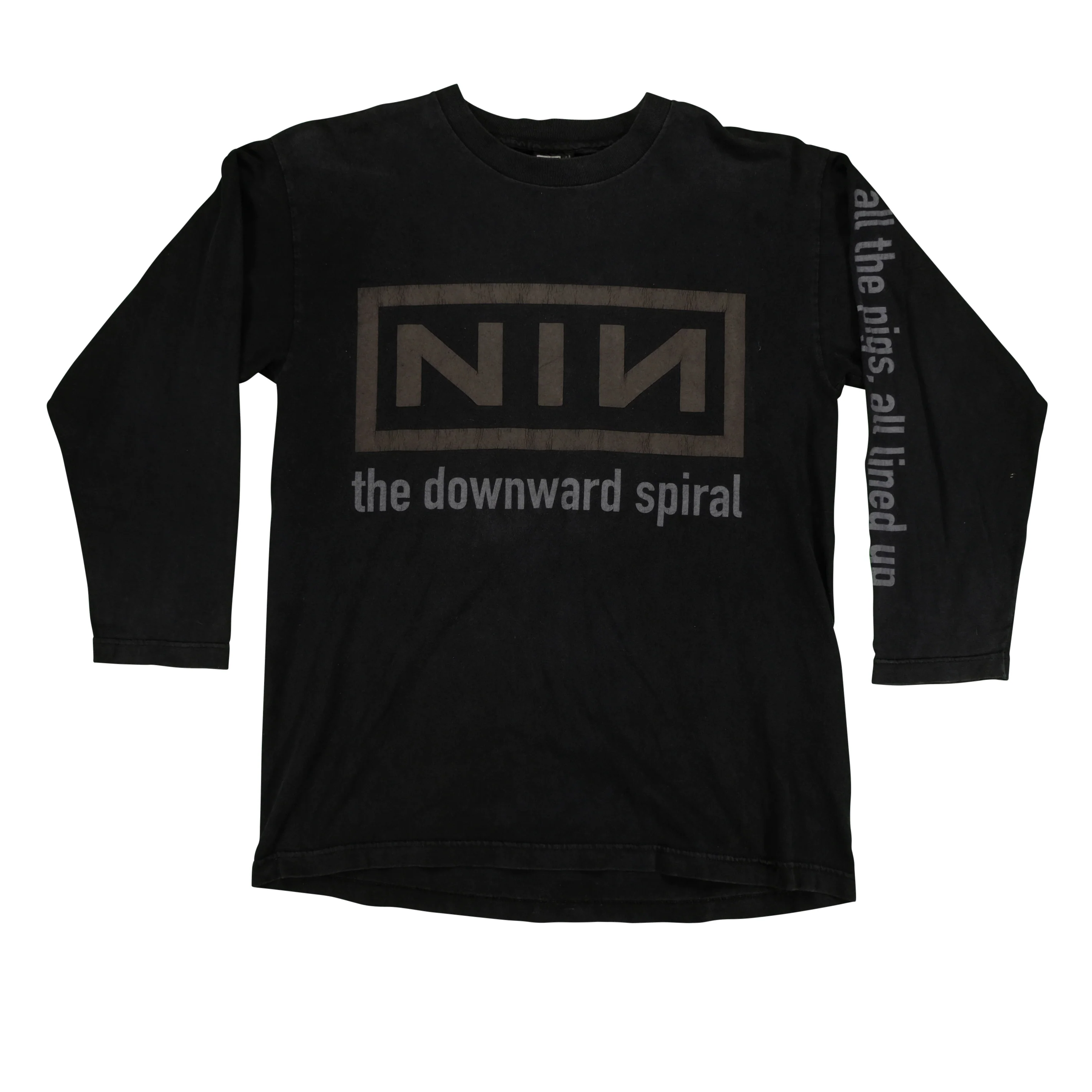 Vintage Nine Inch Nails NIN The Downward Spiral Halo Eight 1994-95 Album Tour Long Sleeve T Shirt 90s Black L