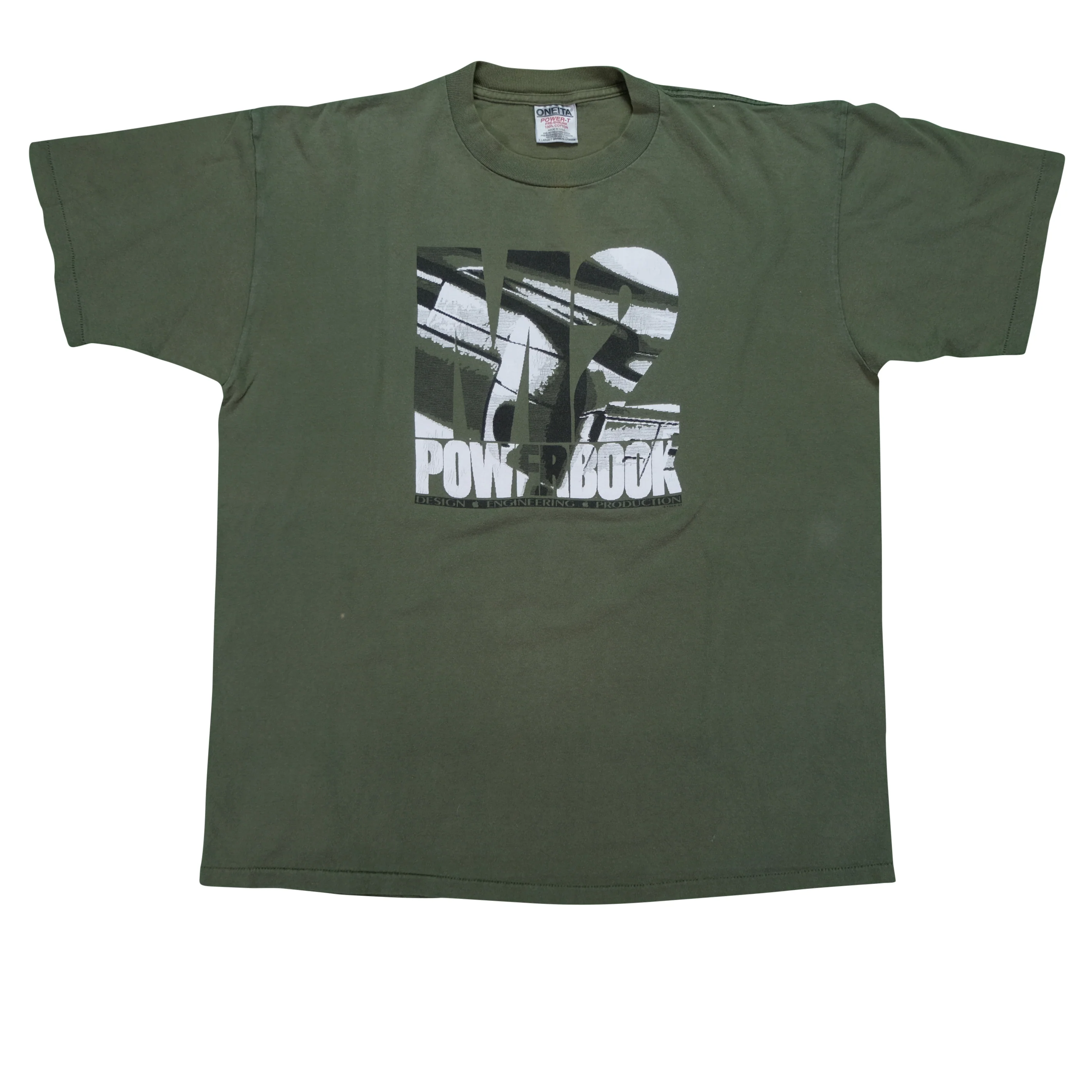 Vintage ONEITA Apple M2 Powerbook T Shirt 90s Green XL