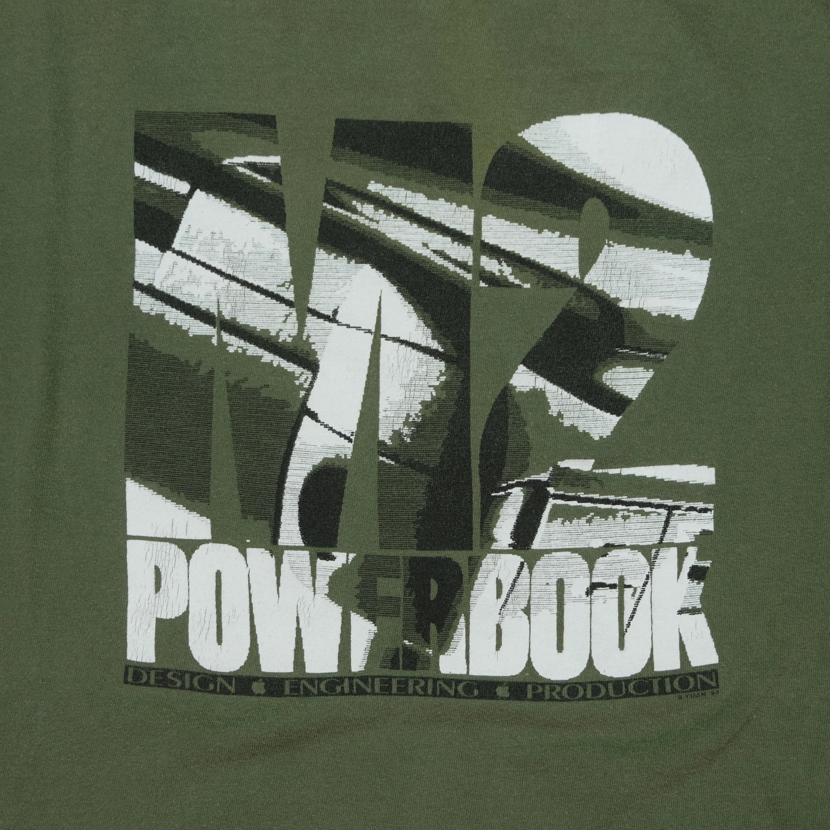 Vintage ONEITA Apple M2 Powerbook T Shirt 90s Green XL - Image 3