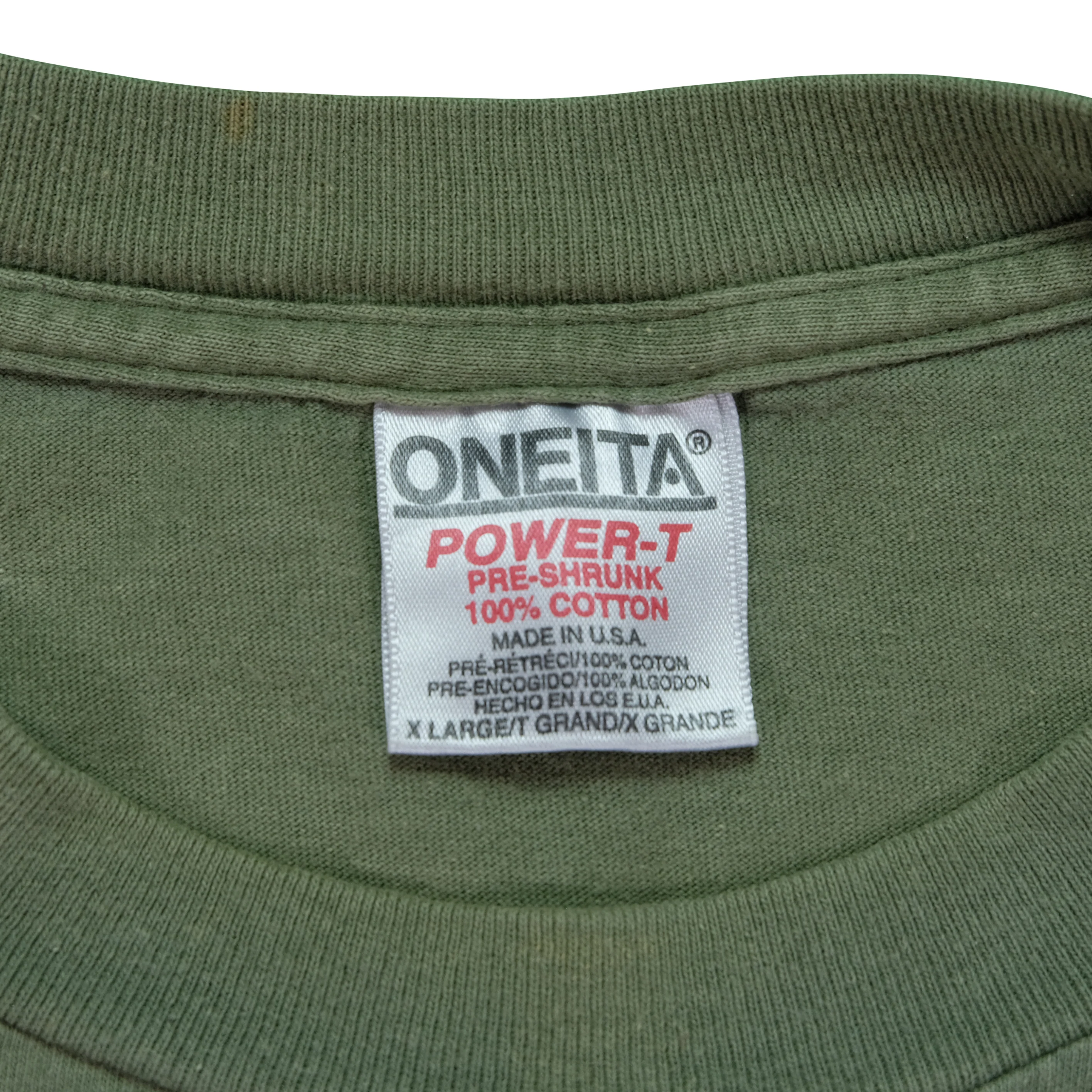 Vintage ONEITA Apple M2 Powerbook T Shirt 90s Green XL - Image 4