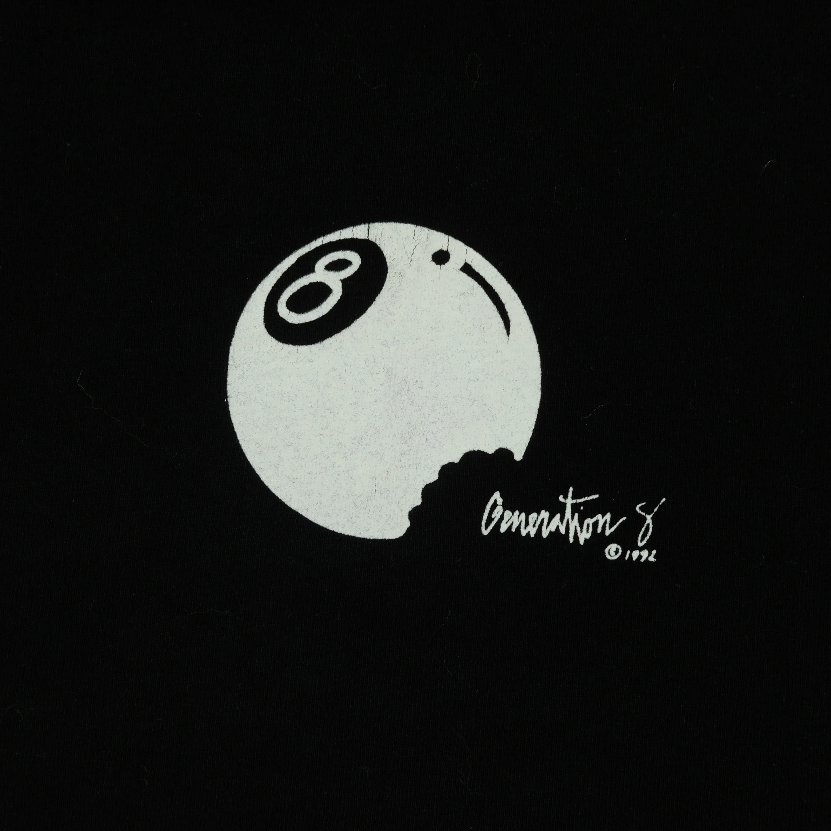 Vintage ONEITA Generation Eight 8 Ball 1992 T Shirt 90s Black XL - Image 3