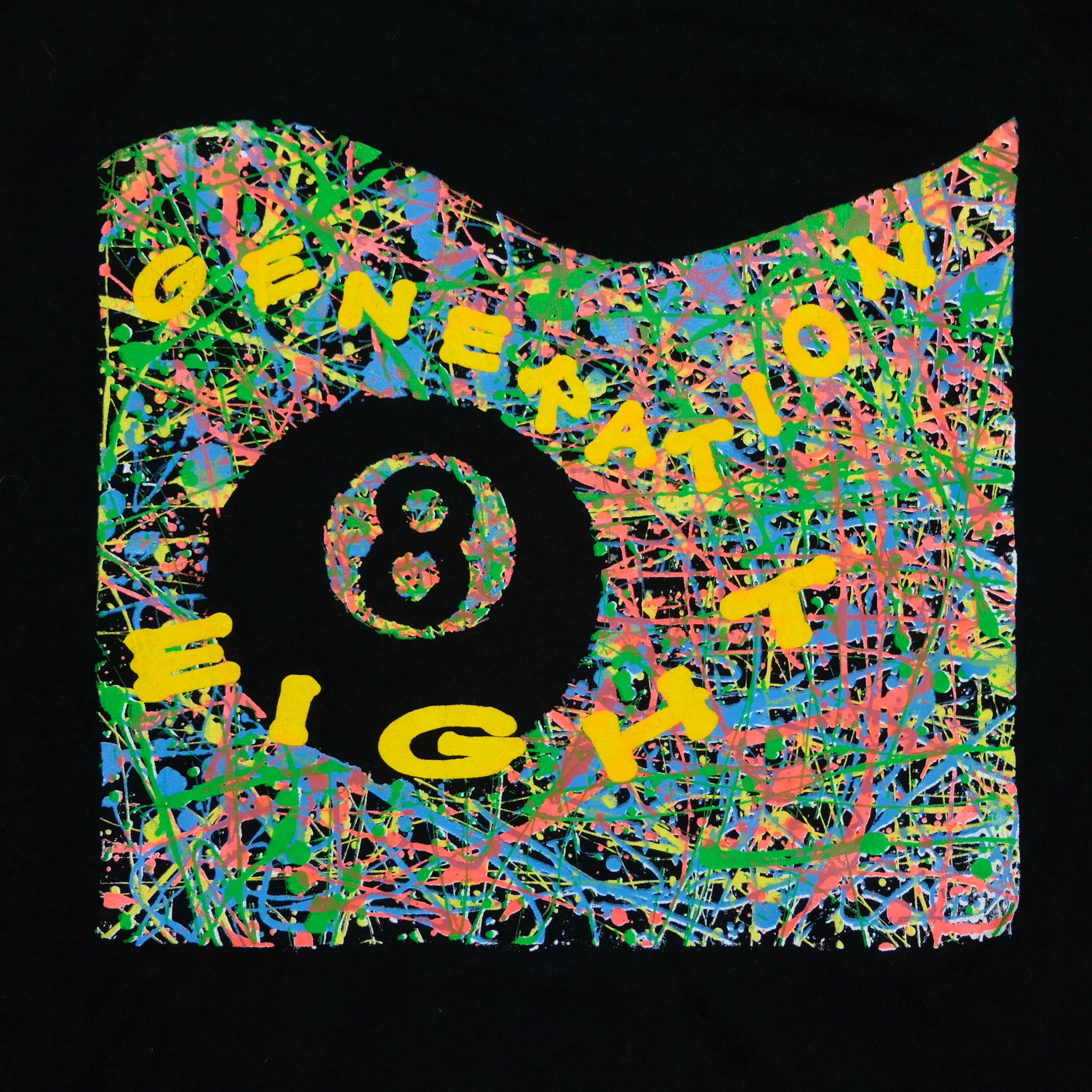 Vintage ONEITA Generation Eight 8 Ball 1992 T Shirt 90s Black XL - Image 8