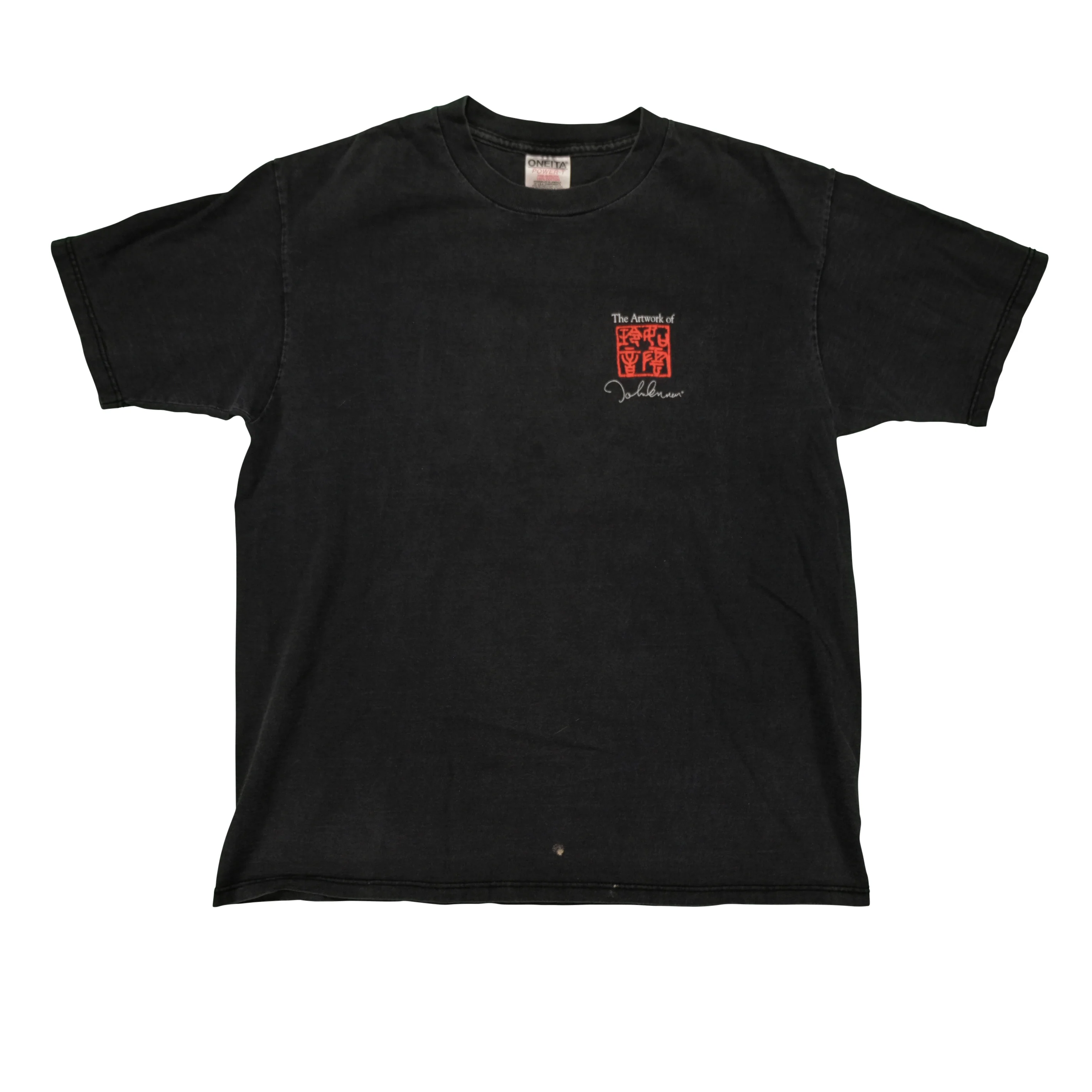 Vintage ONEITA The Artwork of John Lennon T Shirt 90s Black L - Image 2