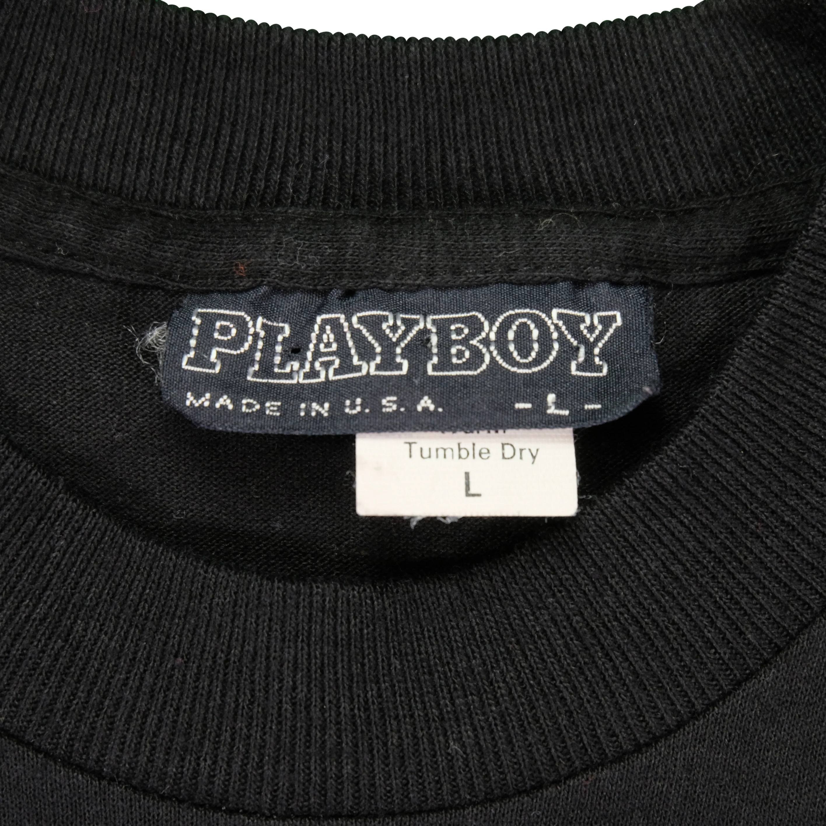 Vintage Playboy in London T Shirt 90s Black L - Image 4