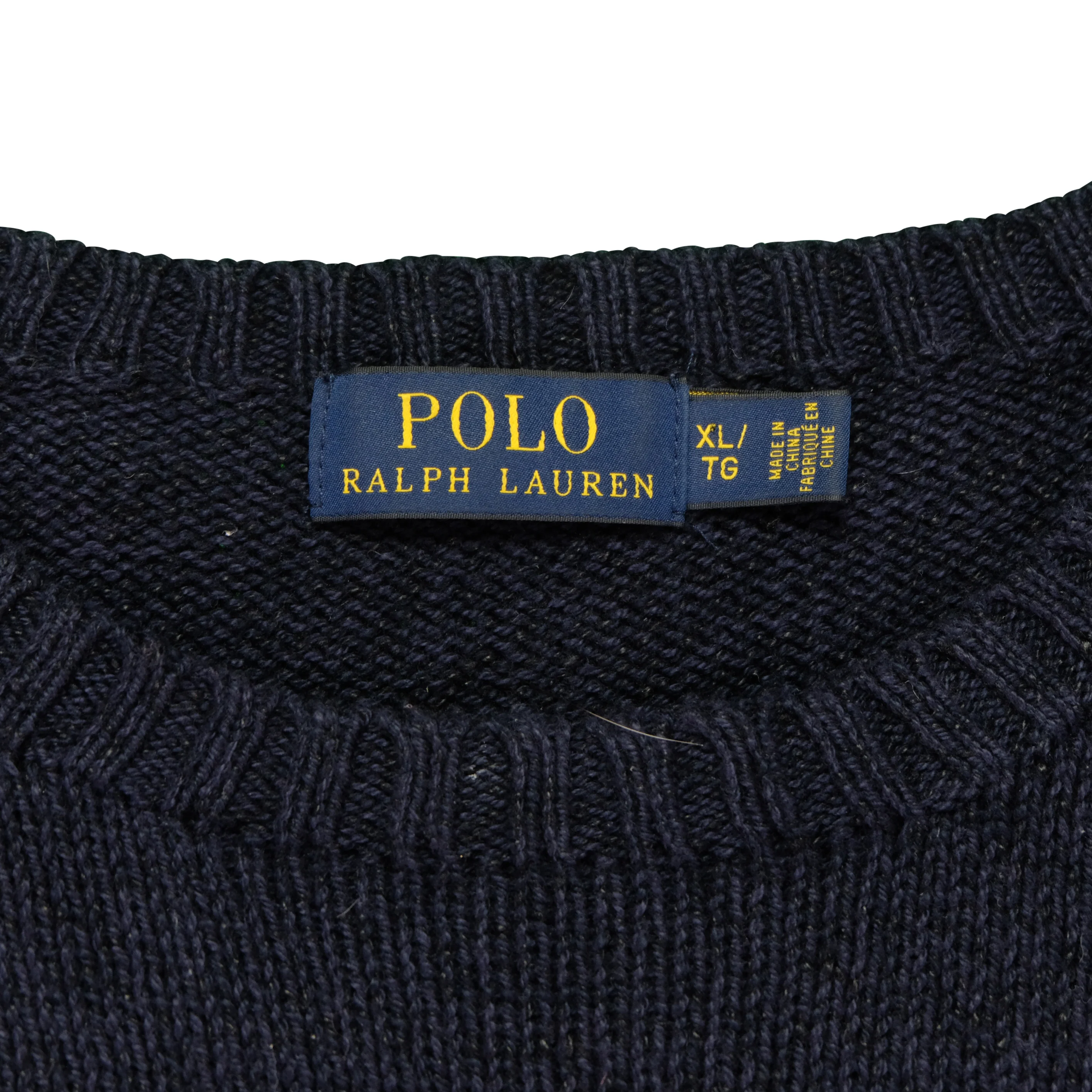 Vintage POLO RALPH LAUREN Retro USA Flag Standing Bear Sweater 2000s Navy Blue XL - Image 5
