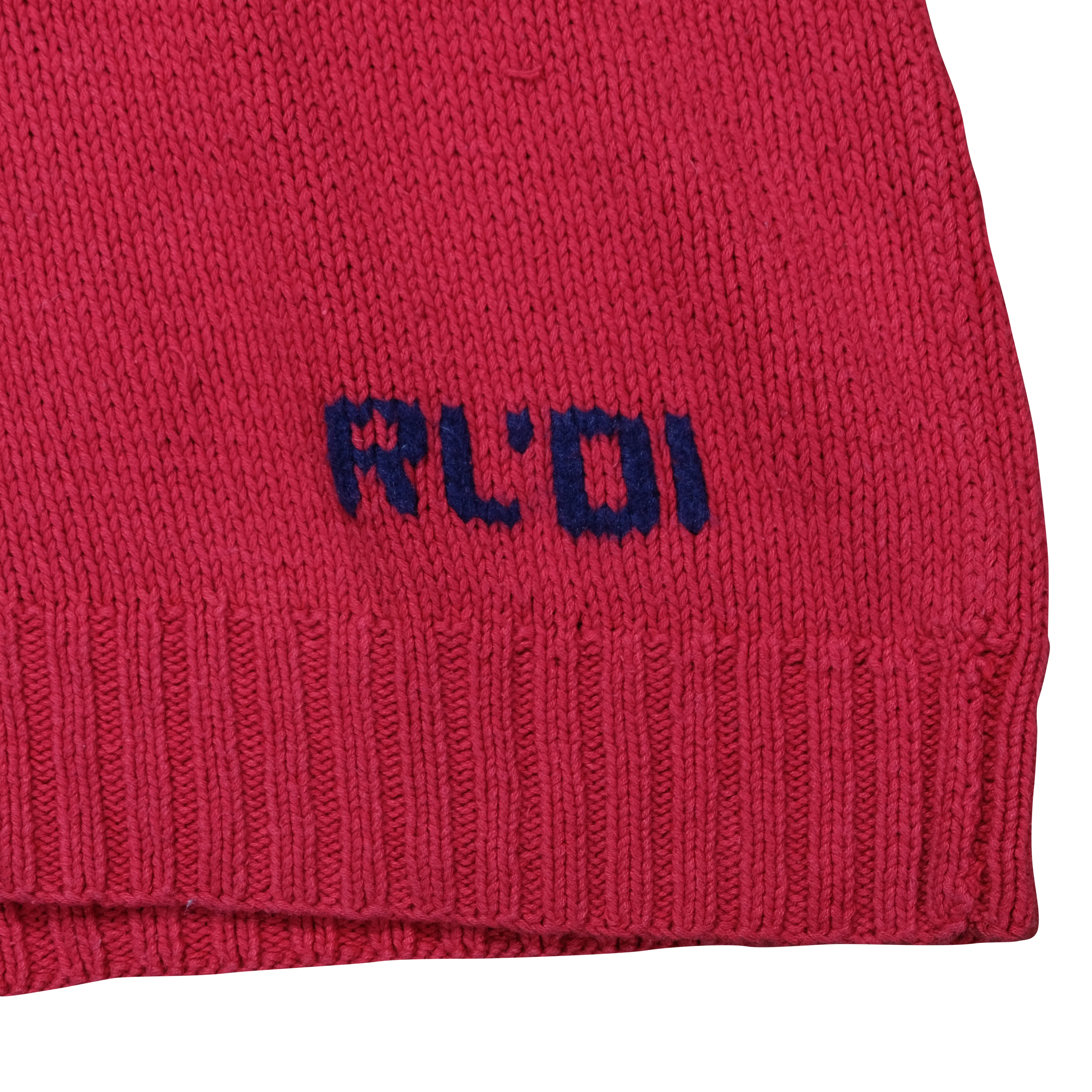 Vintage POLO RALPH LAUREN RL '01 Kanye West Bear 2001 Sweater 2000s Red 2XL - Image 3