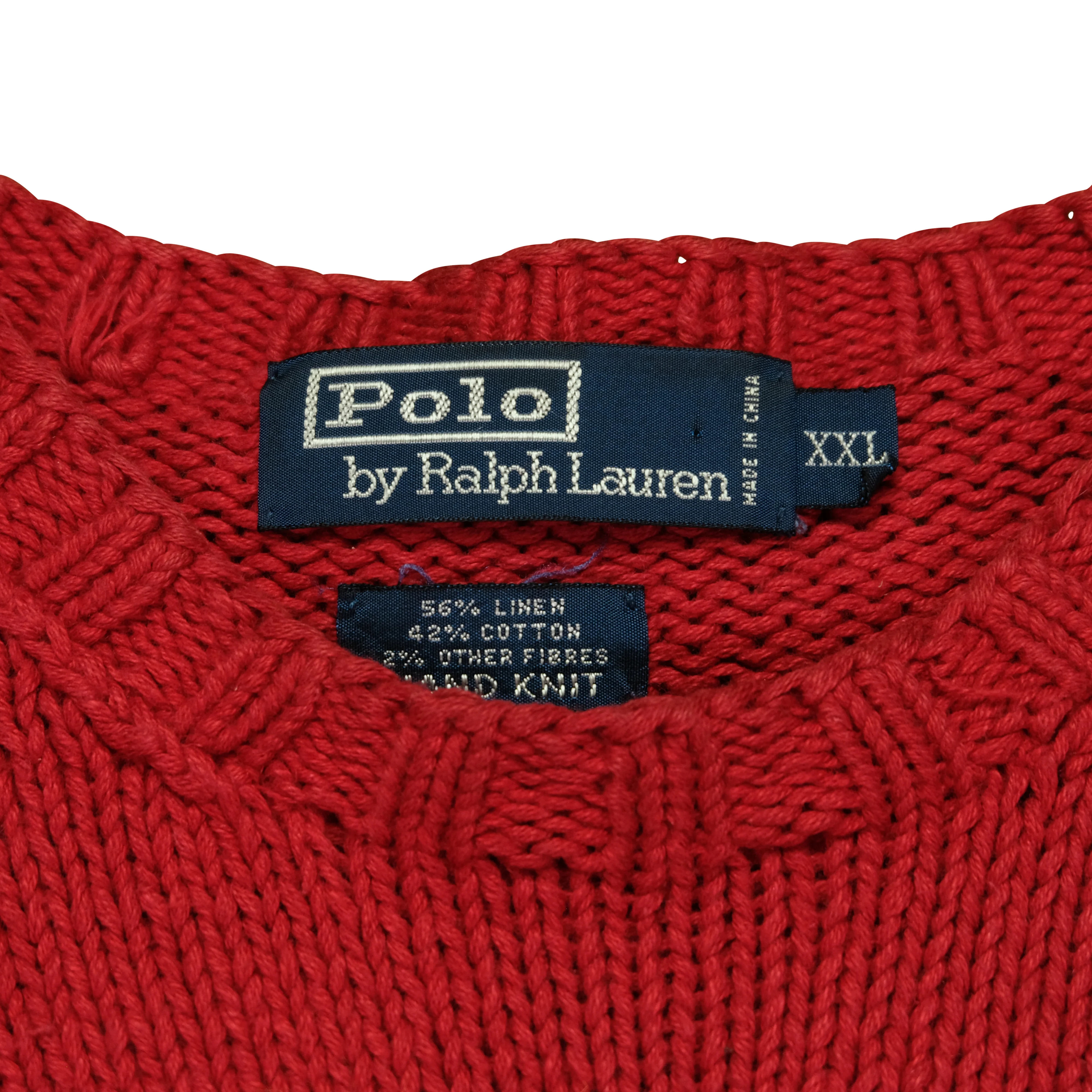 Vintage POLO RALPH LAUREN RL '01 Kanye West Bear 2001 Sweater 2000s Red 2XL - Image 5