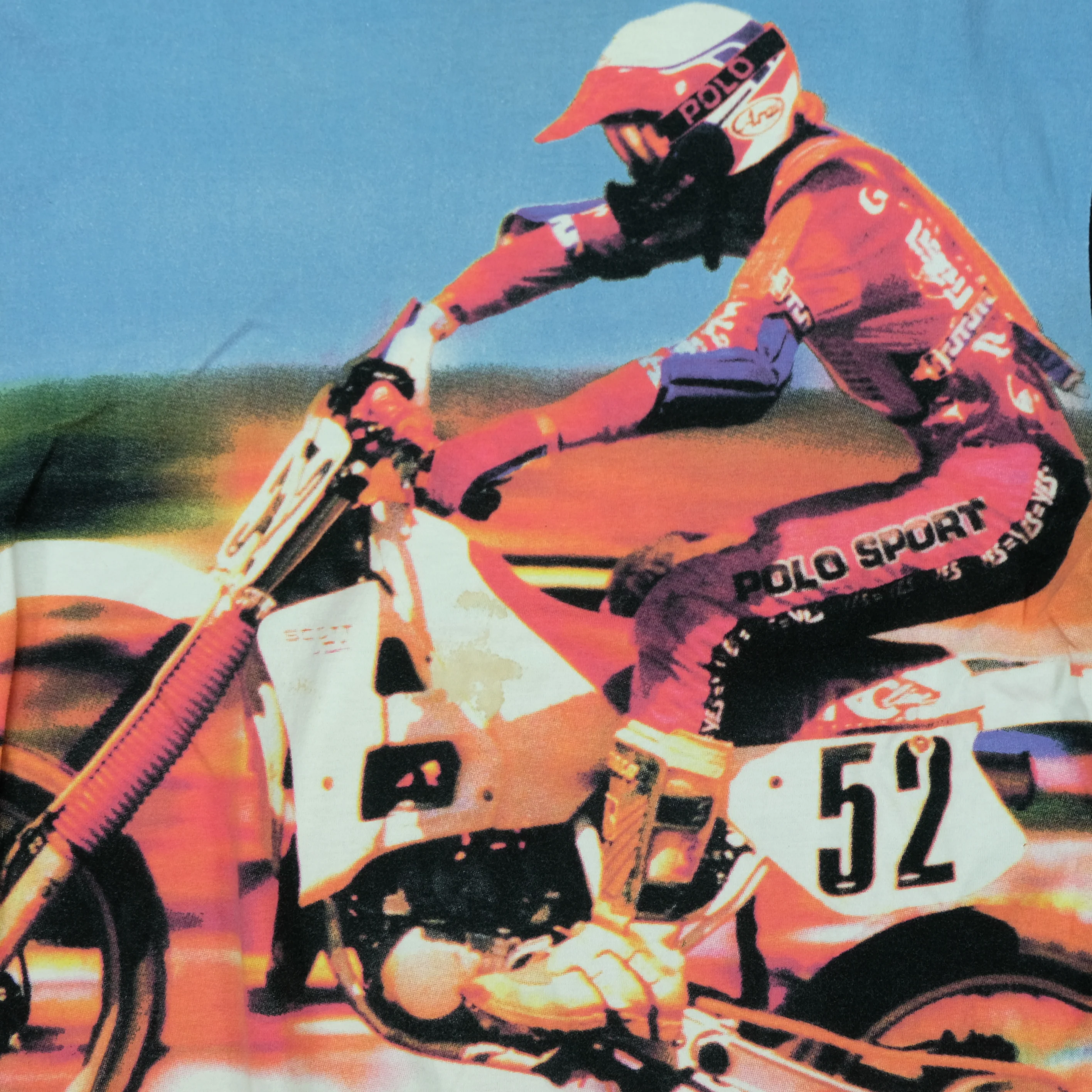 Vintage POLO SPORT Ralph Lauren Motocross Dirt Bike All Over Print Long Sleeve T Shirt 90s Black S - Image 3