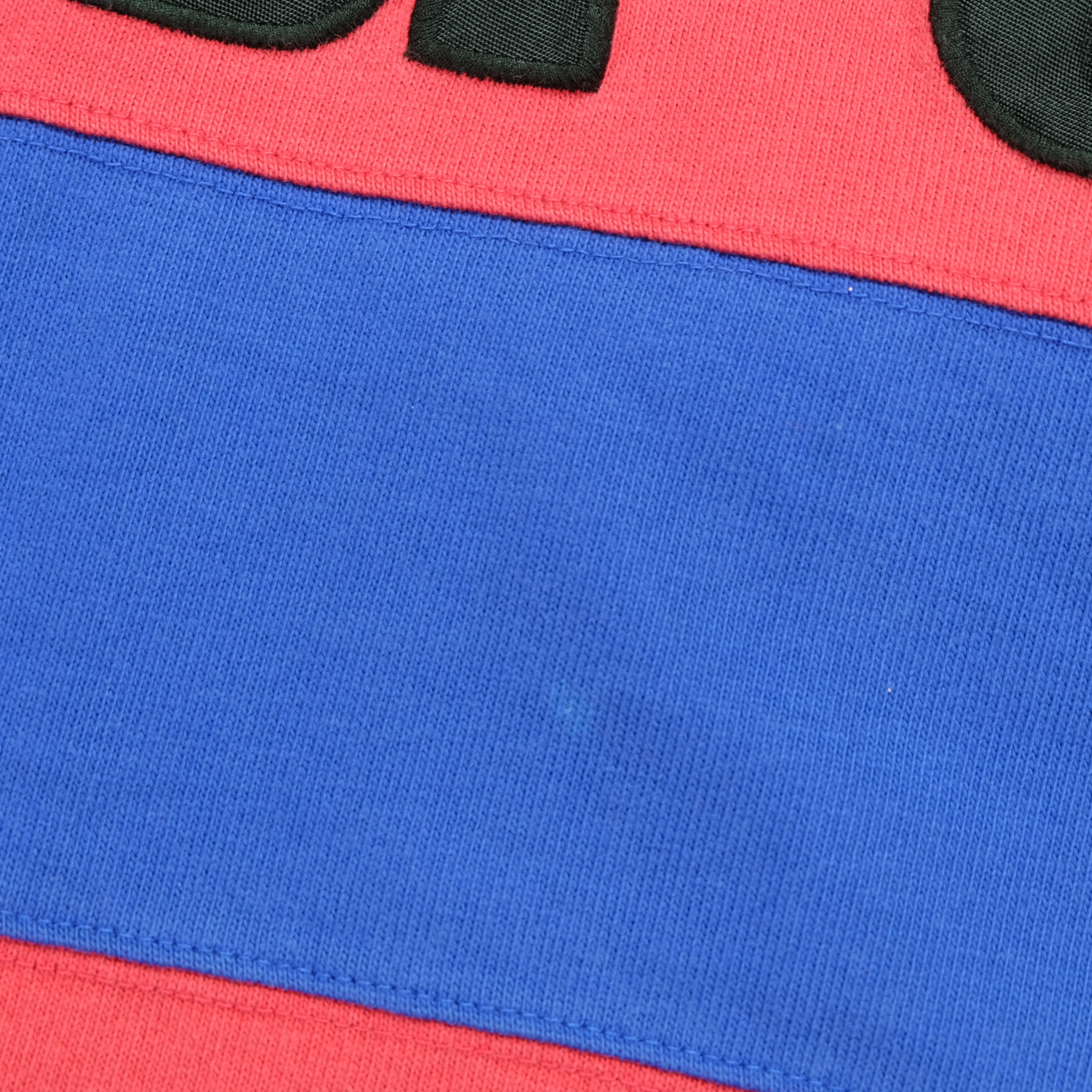 Vintage POLO SPORT Ralph Lauren Spell Out Striped Rugby Shirt 90s Red Blue L - Image 5
