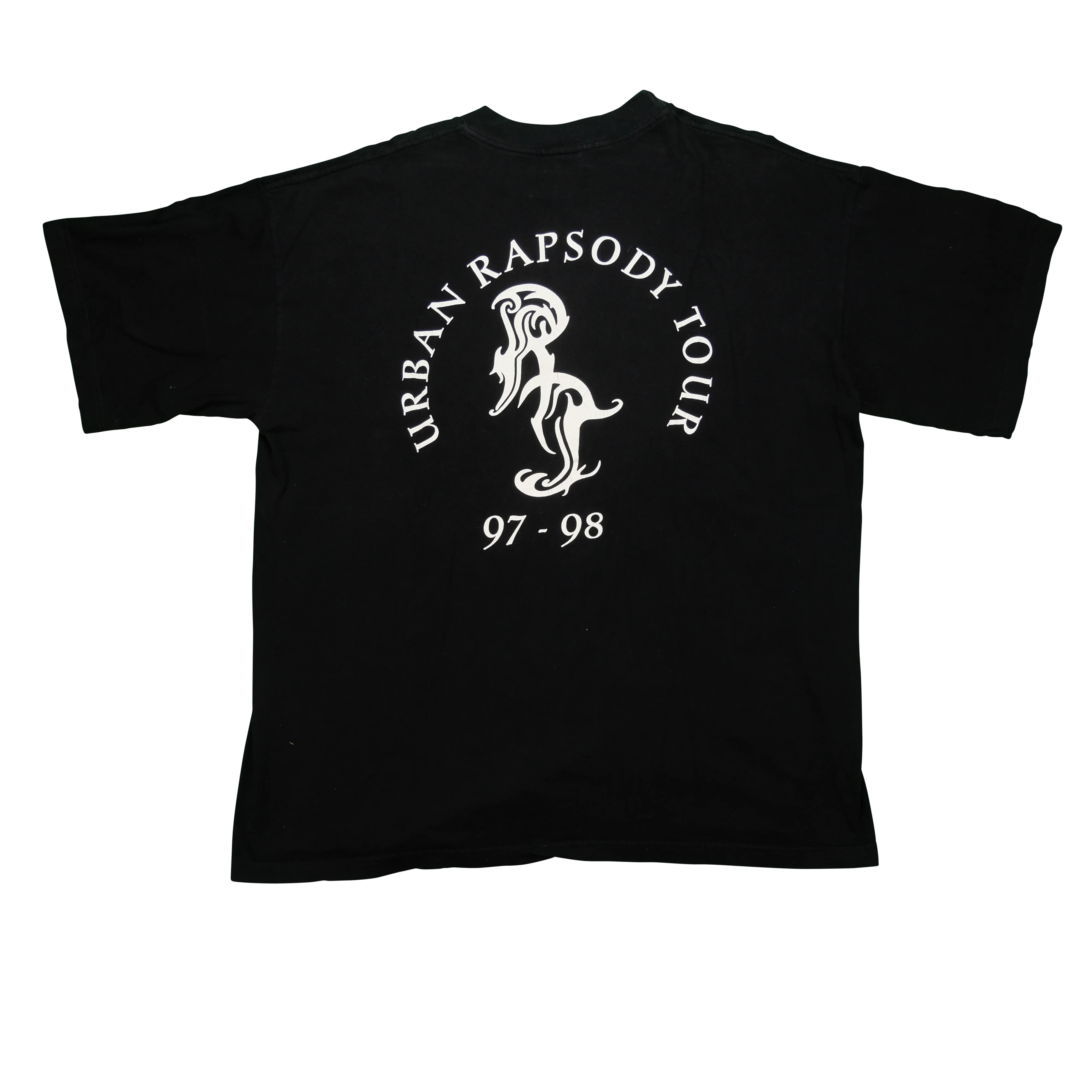 Vintage Q-TEES Rick James Urban Rapsody Album Tour Funk Me!!! 1997-98 T Shirt 90s Black 2XL - Image 2