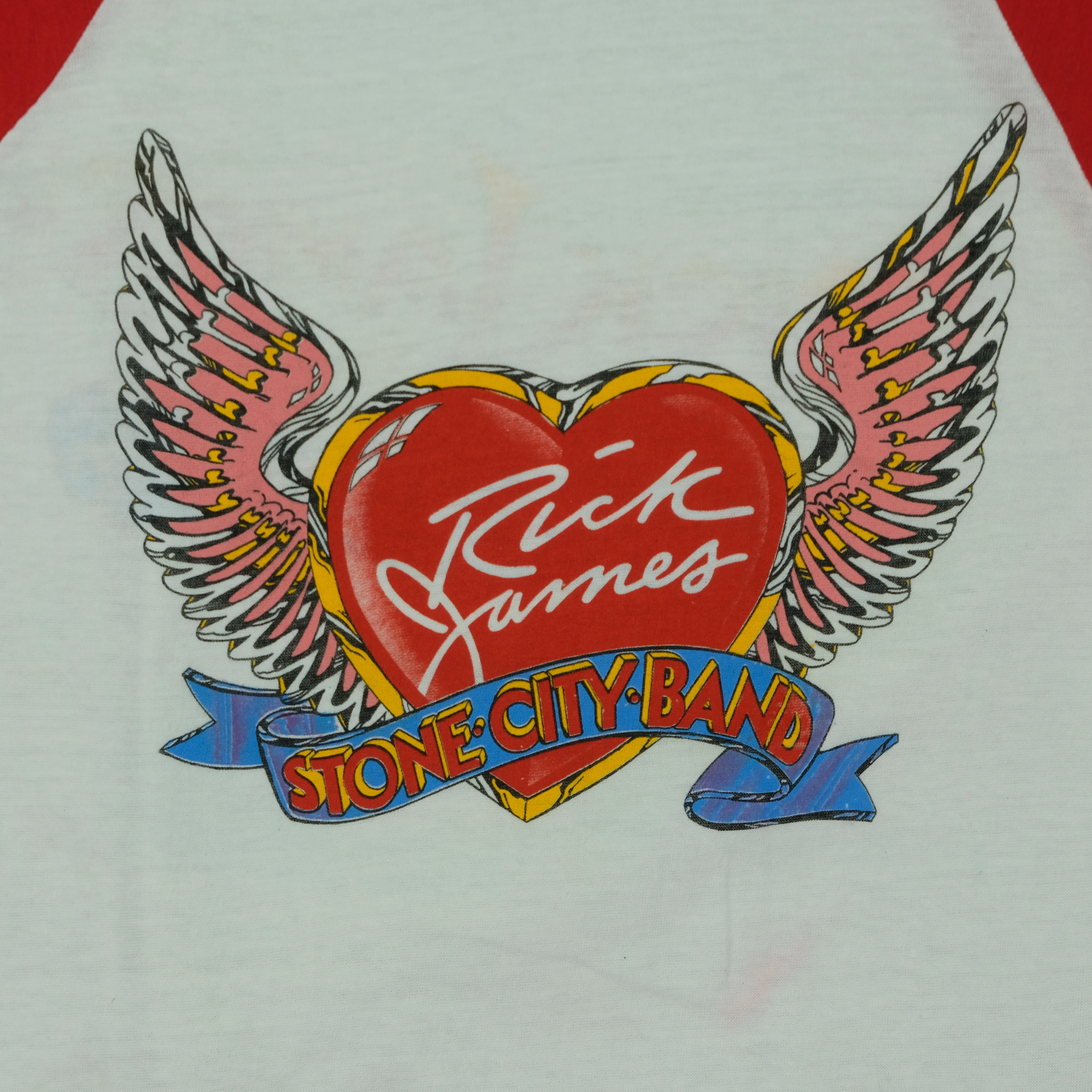 Vintage Rick James Throwin' Down 1982 Album Raglan T Shirt 80s White Red M - Image 6