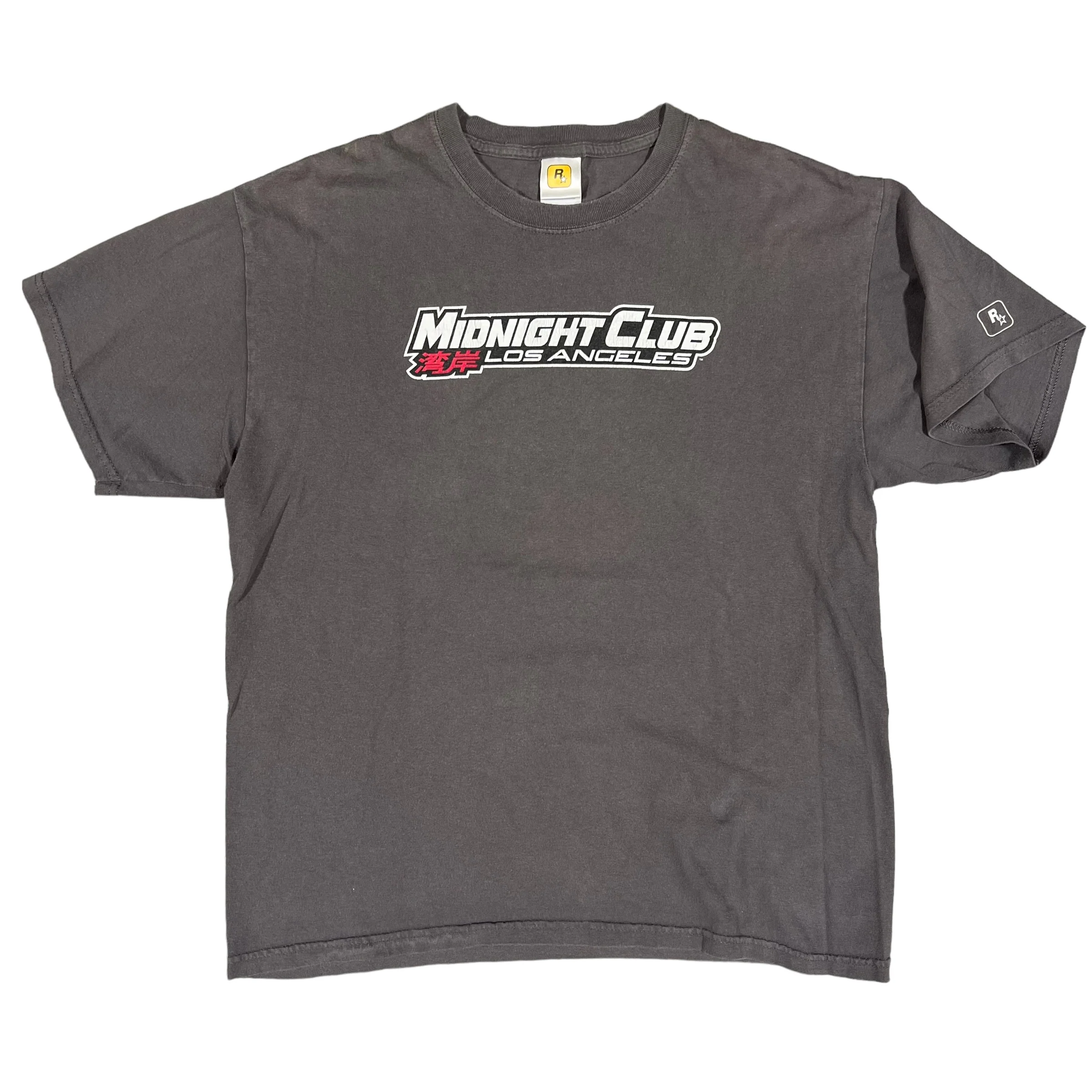 Vintage ROCKSTAR GAMES Midnight Club Los Angeles Video Game Promo T Shirt 2000s Gray L