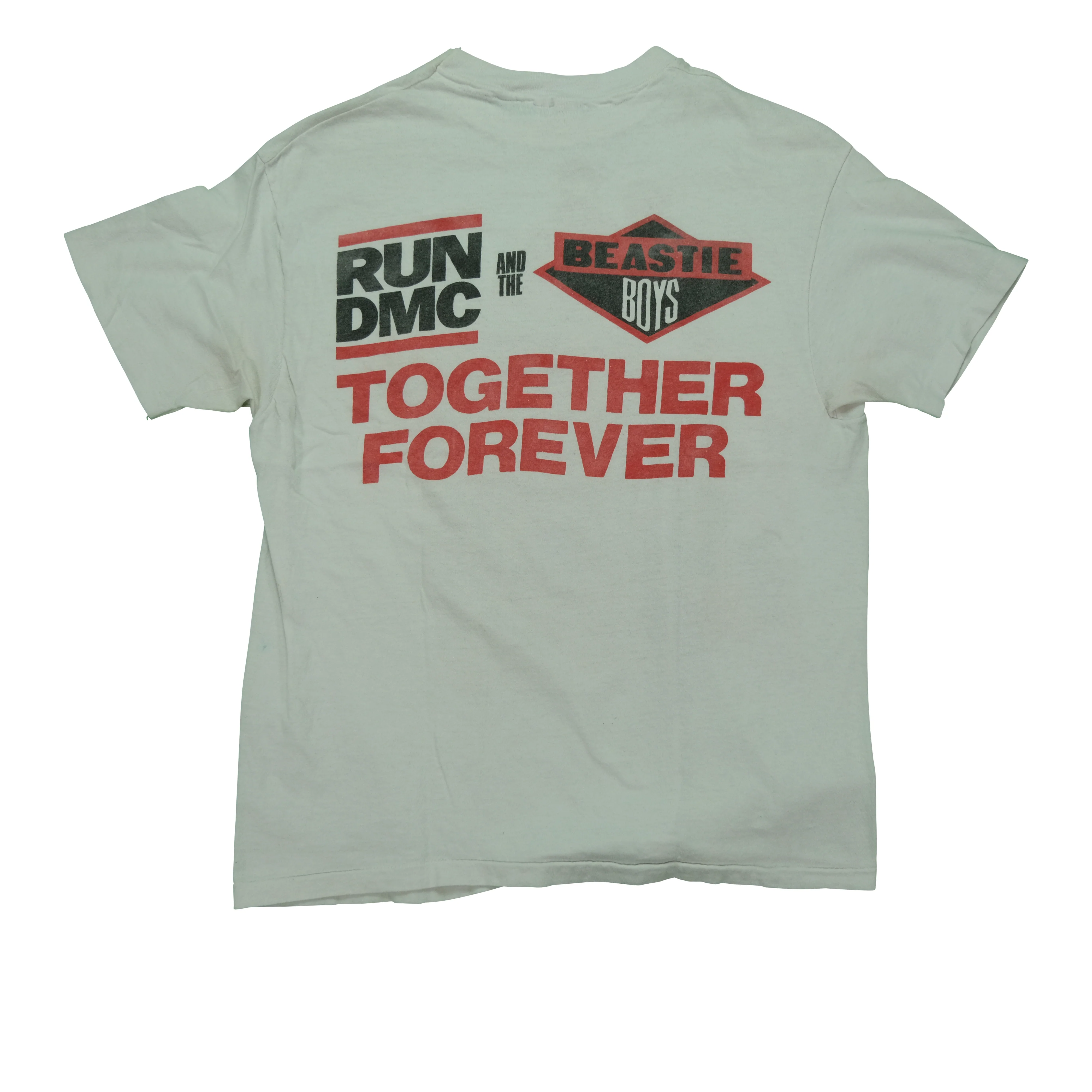 Vintage Run DMC x Beastie Boys Together Forever Tour T Shirt 80s White L - Image 2
