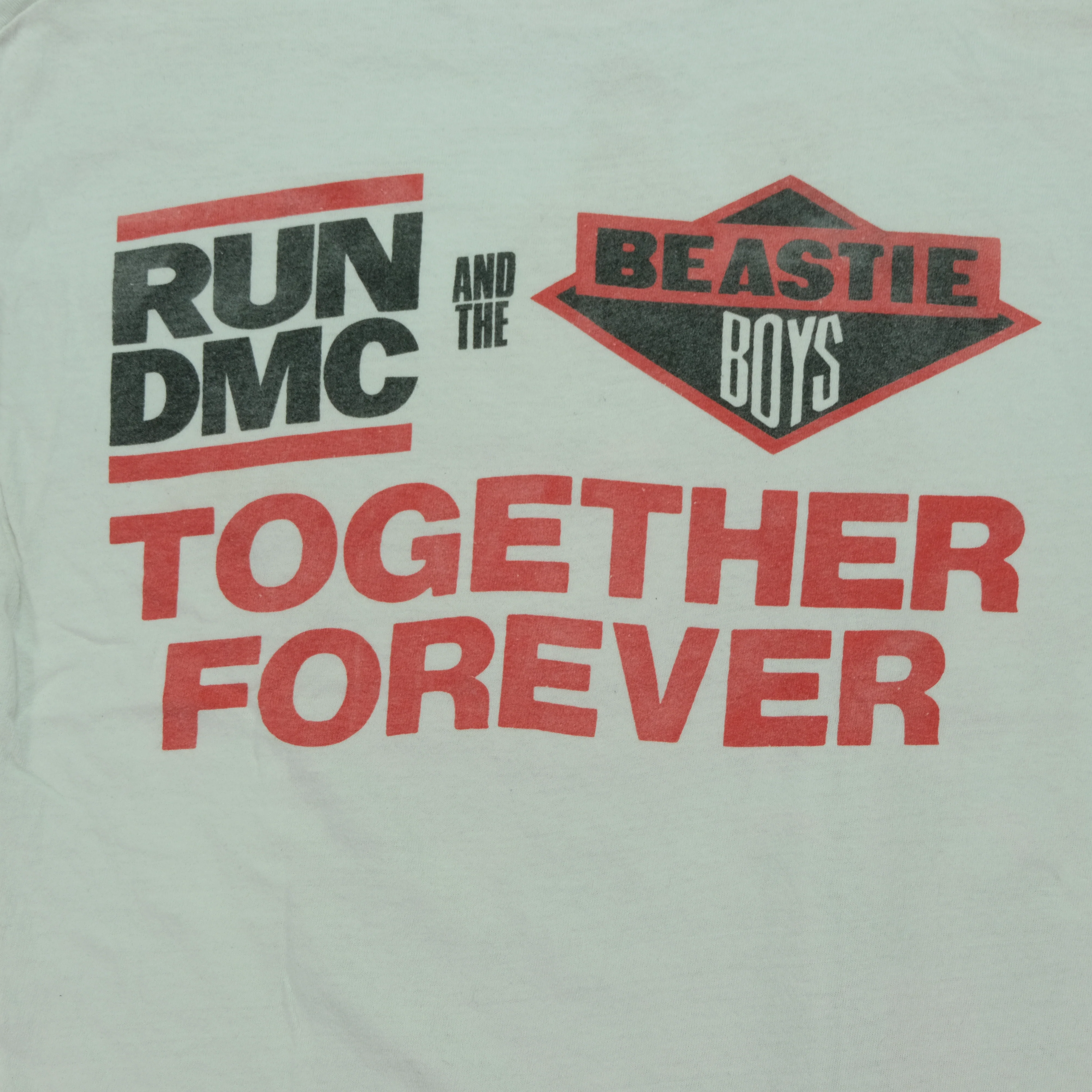 Vintage Run DMC x Beastie Boys Together Forever Tour T Shirt 80s White L - Image 6