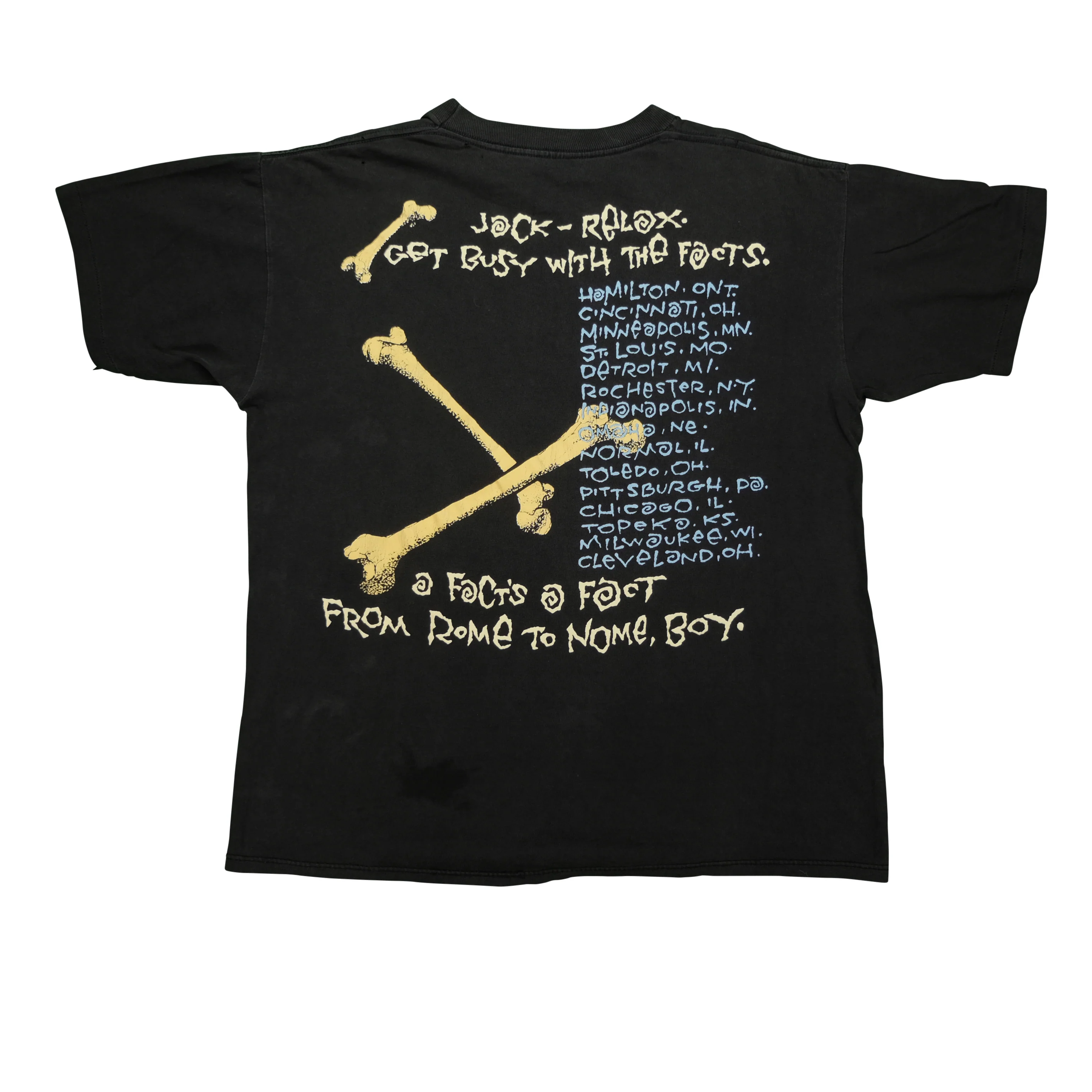 Vintage Rush Roll The Bones Album 1991 Tour Pushead T Shirt 90s Black - Image 2