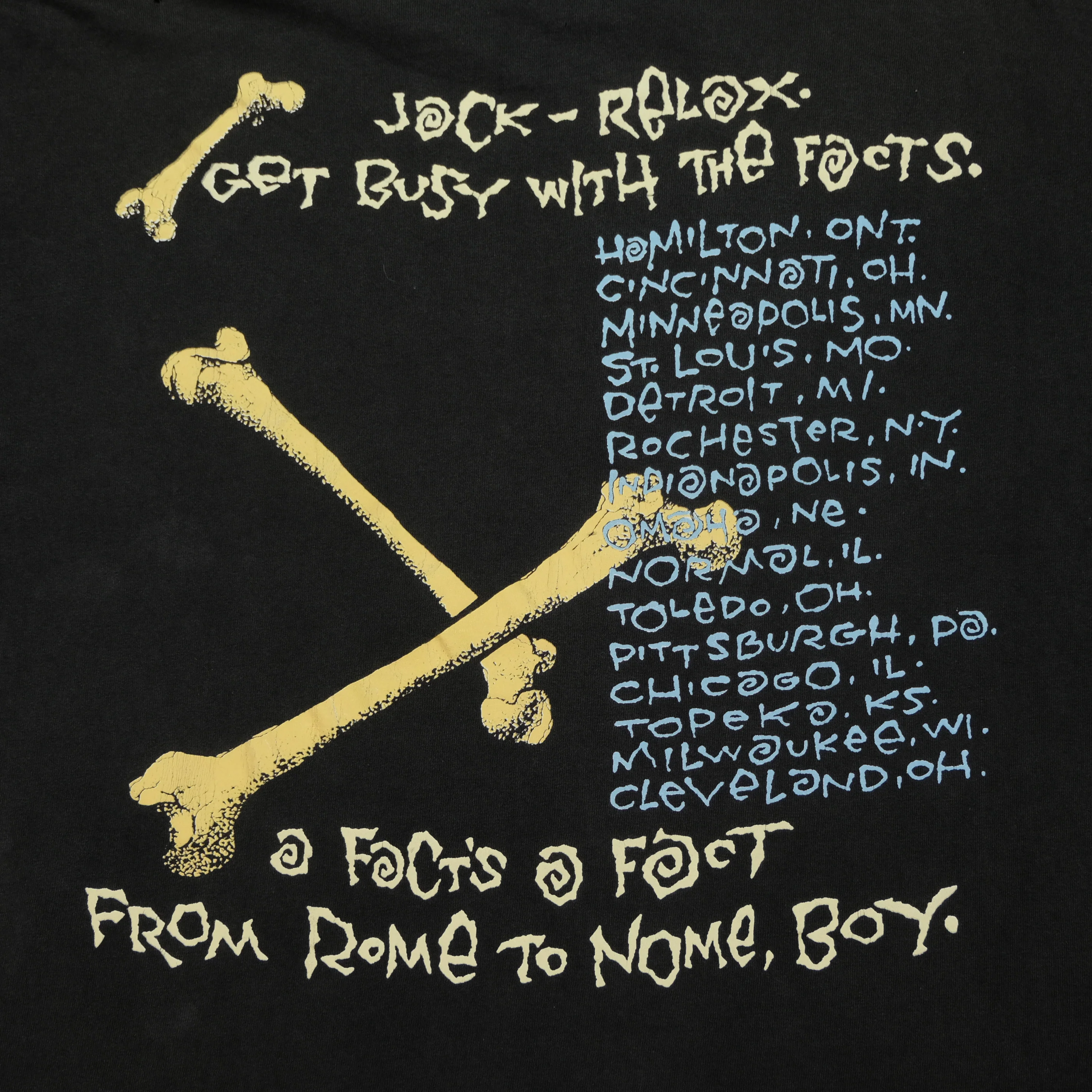 Vintage Rush Roll The Bones Album 1991 Tour Pushead T Shirt 90s Black - Image 7