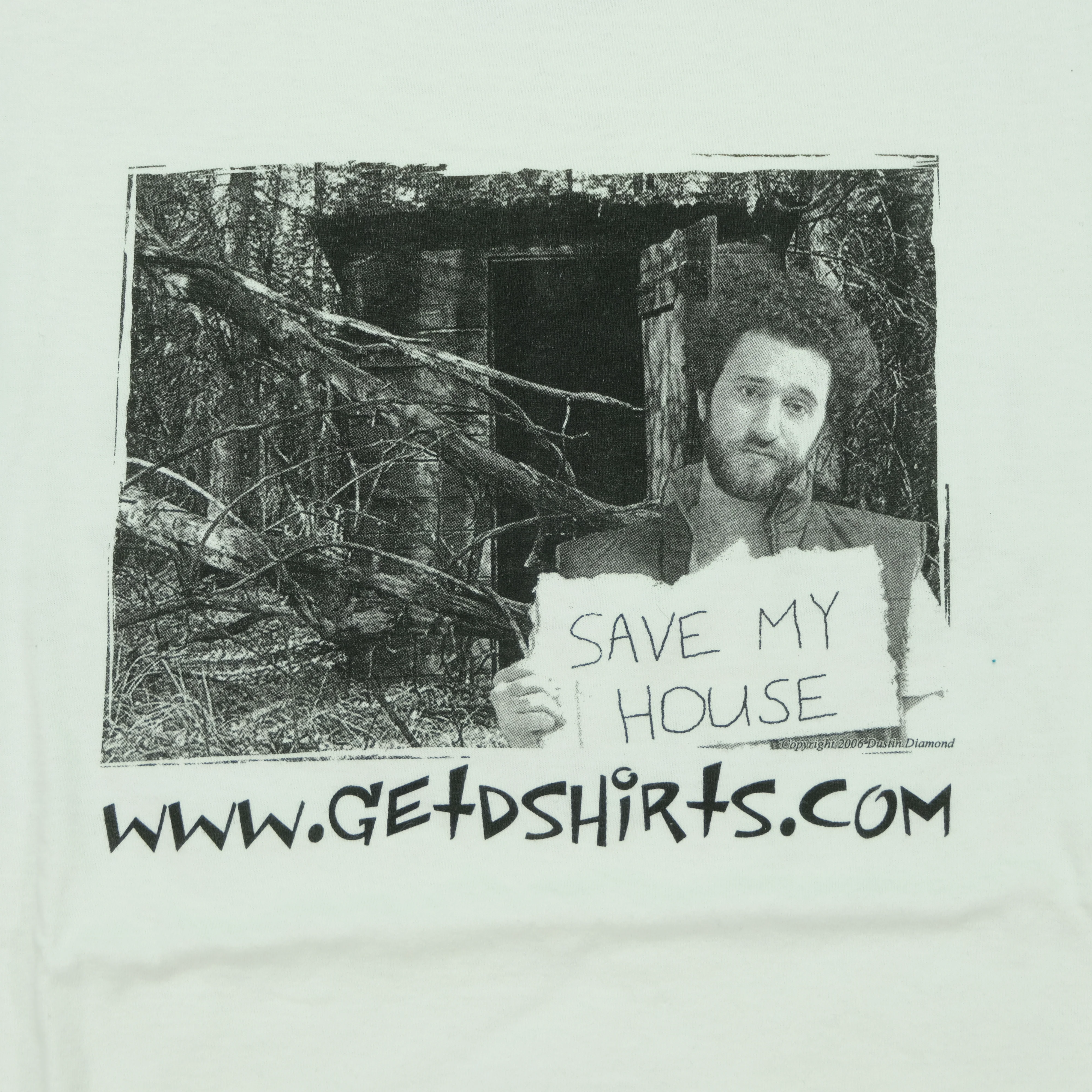 Vintage Screech Saved By The Bell Save My House Dustin Diamond Autographed T Shirt 2000s White L - Image 3