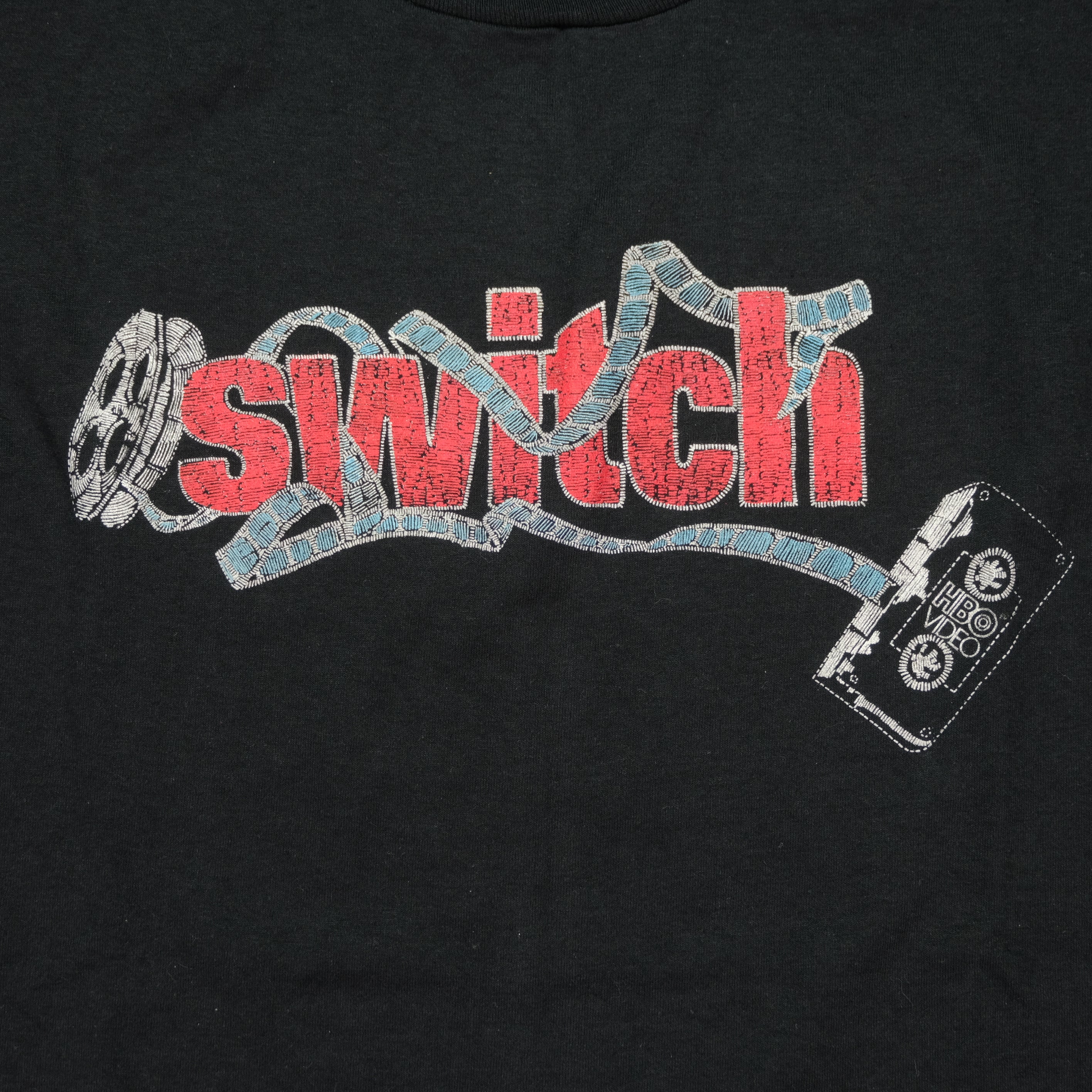 Vintage SCREEN STARS HBO Video Switch Film Roll T Shirt 90s Black XL - Image 3