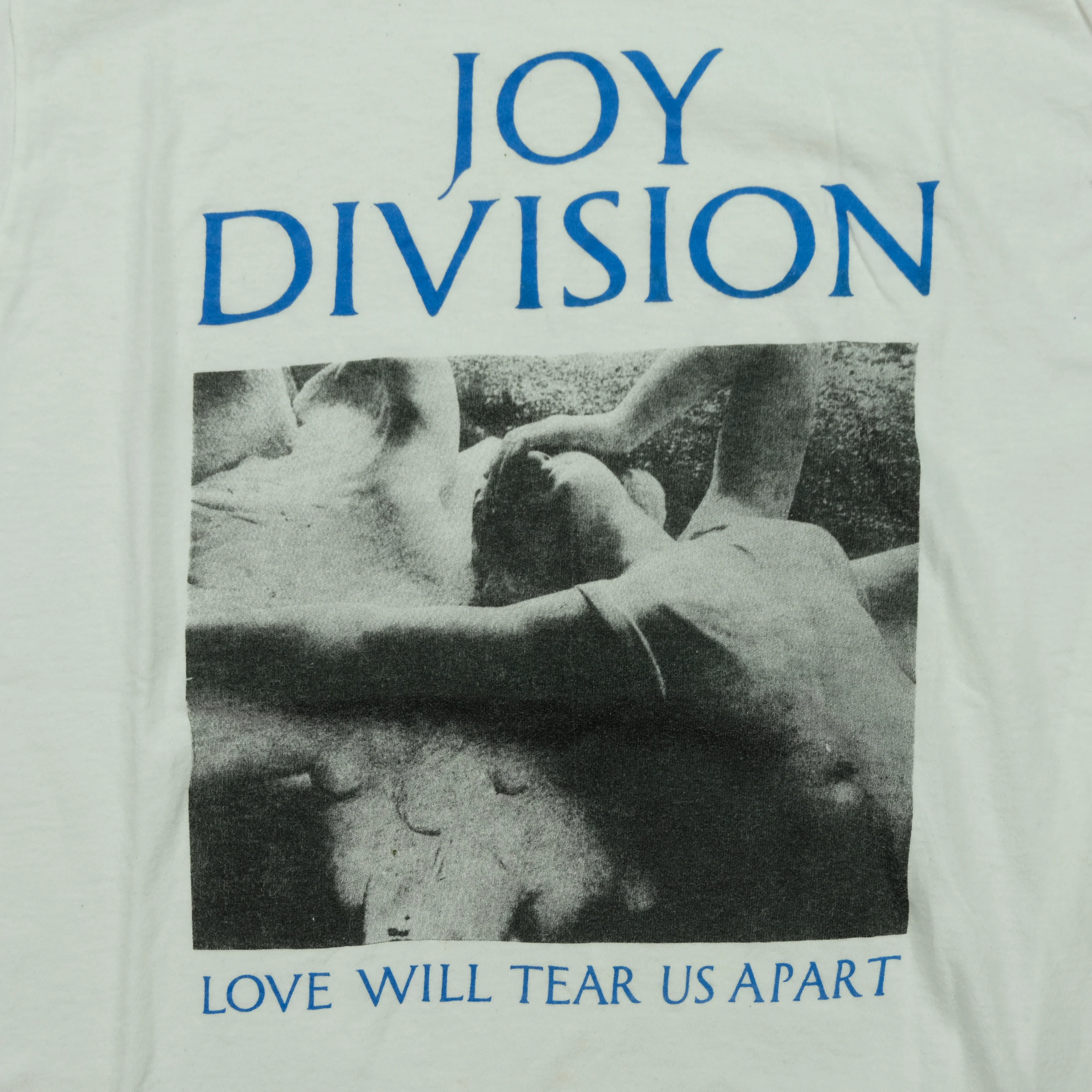Vintage SCREEN STARS Joy Division Love Will Tear Us Apart T Shirt 90s White L - Image 3
