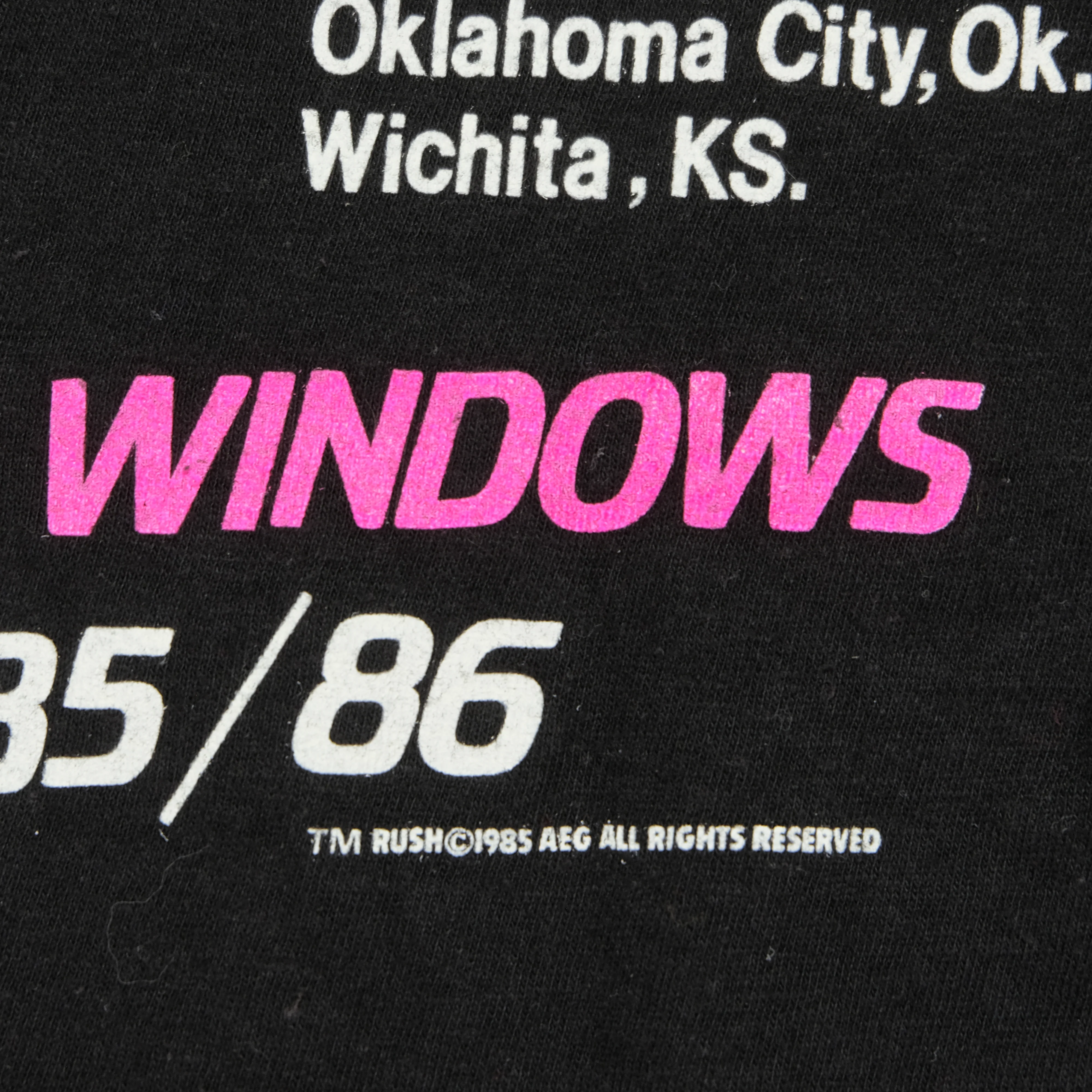 Vintage SCREEN STARS Rush Power Windows 1985-86 Tour T Shirt 80s Black L - Image 6