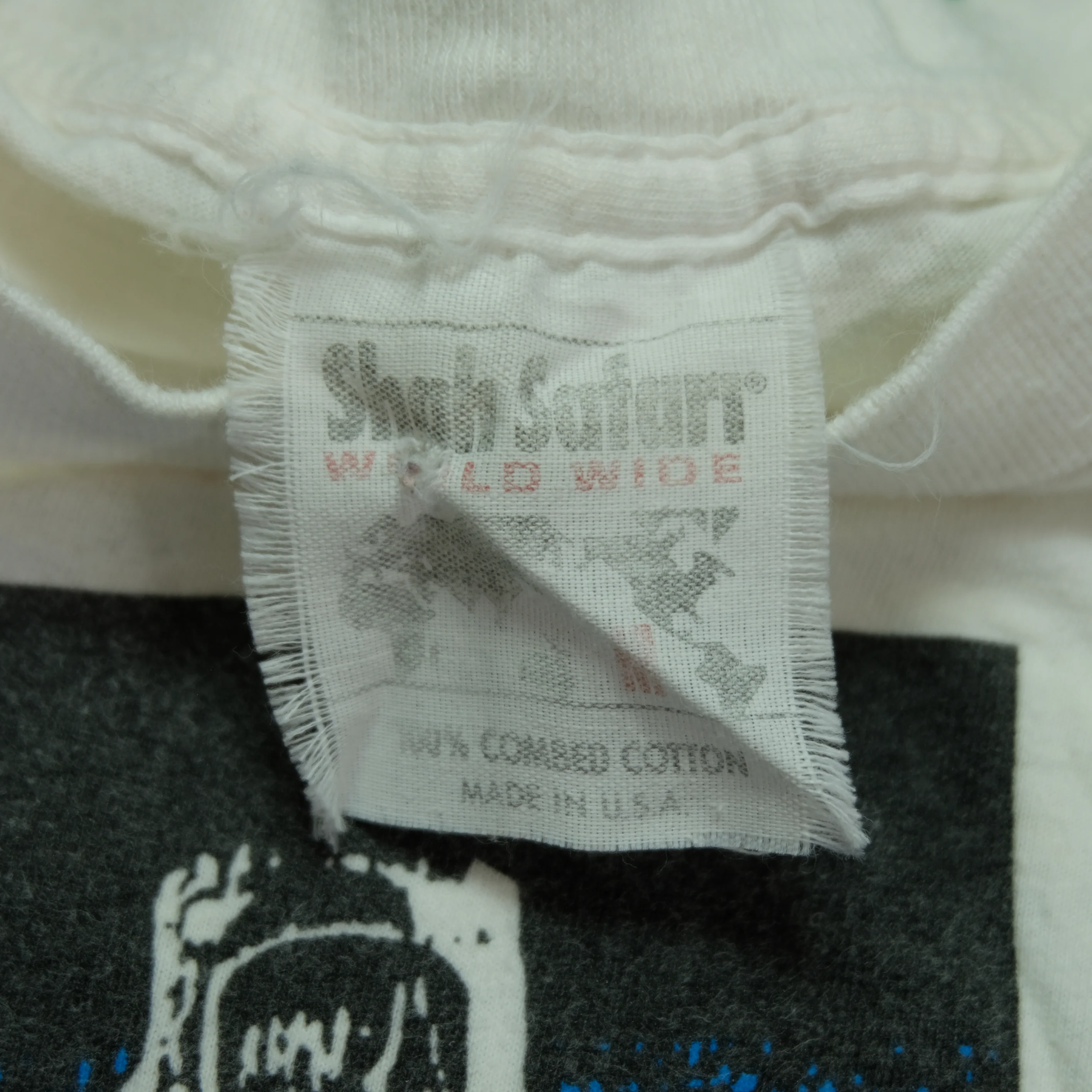 Vintage SHAH SAFARI MTV Remote Control TV Show Promo Astronaut T Shirt 90s White M - Image 4