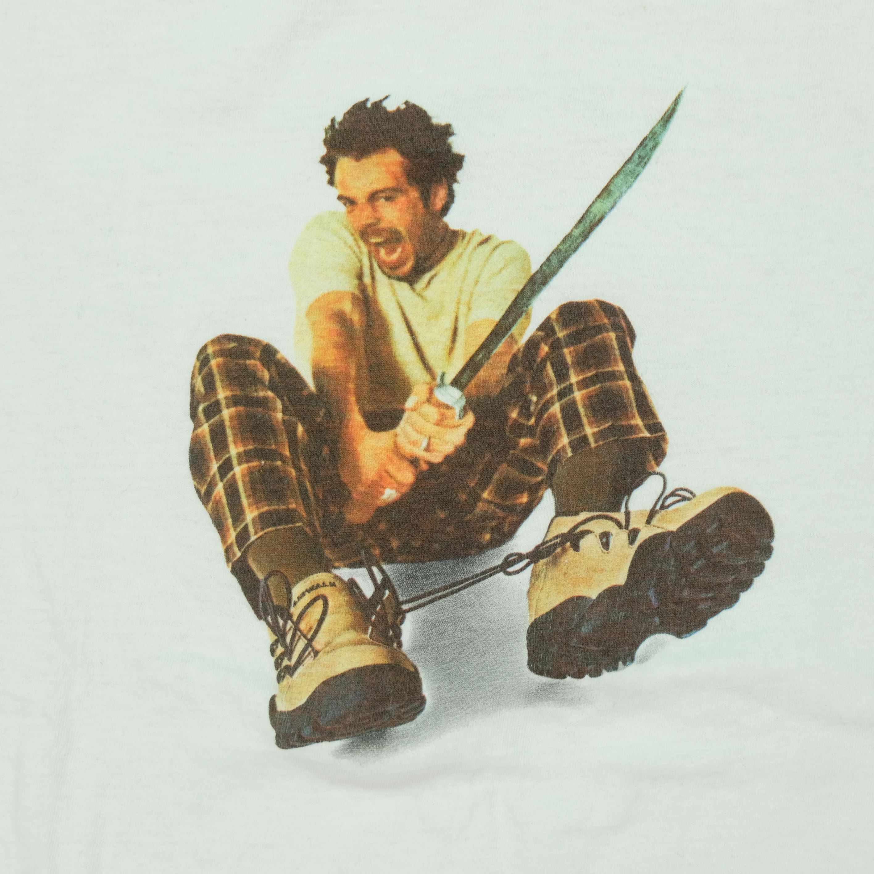 Vintage SHORT HILLS Airwalk Shoes Sword T Shirt 90s White L - Image 3