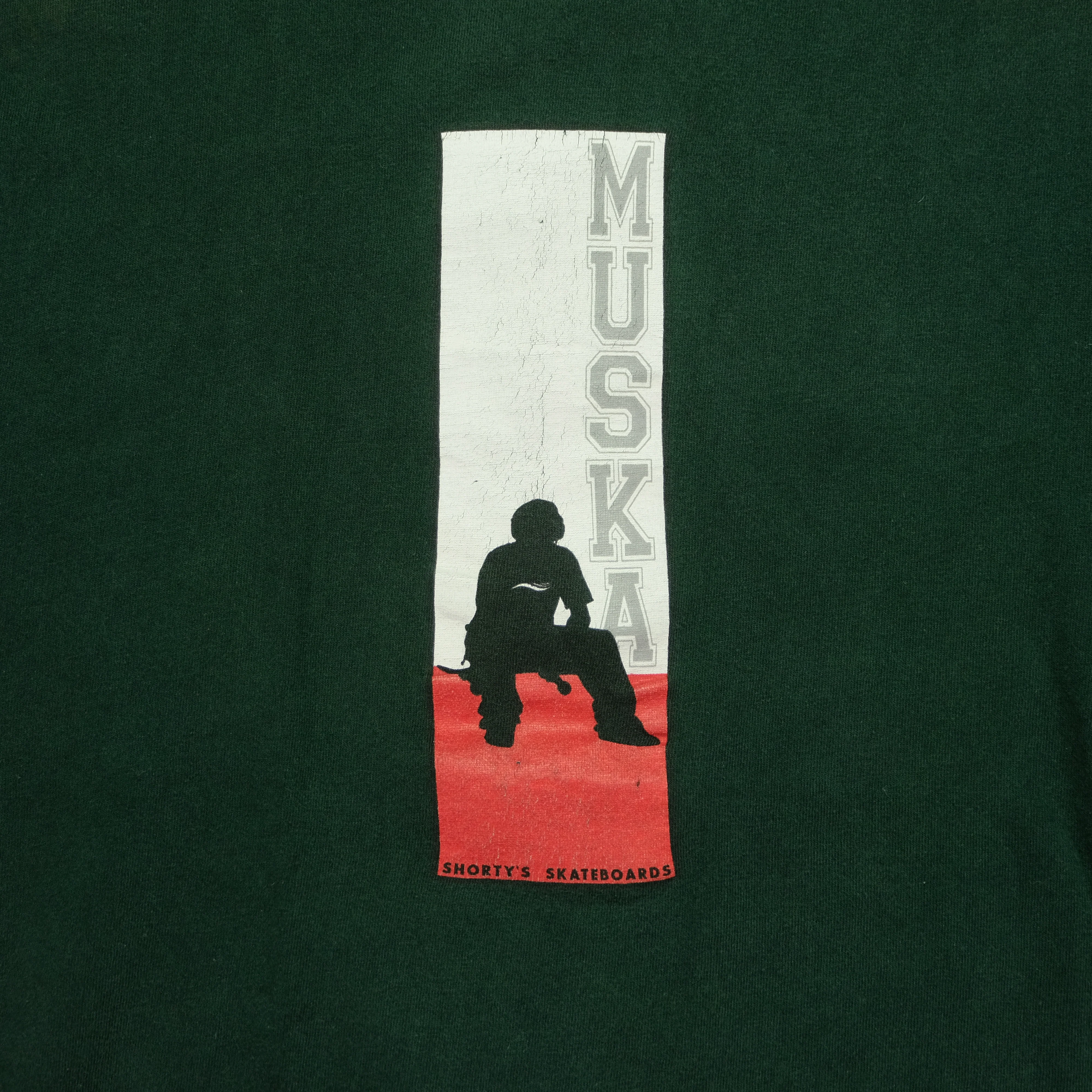 Vintage SHORTY'S Skateboards Chad Muska T Shirt 90s Green M - Image 3